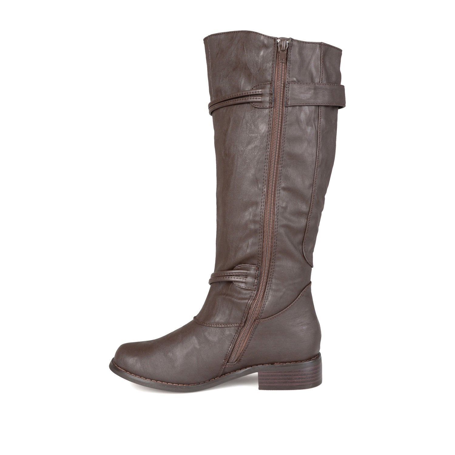 HARLEY RIDING BOOTS IN X-WIDE CALF - Brown PU