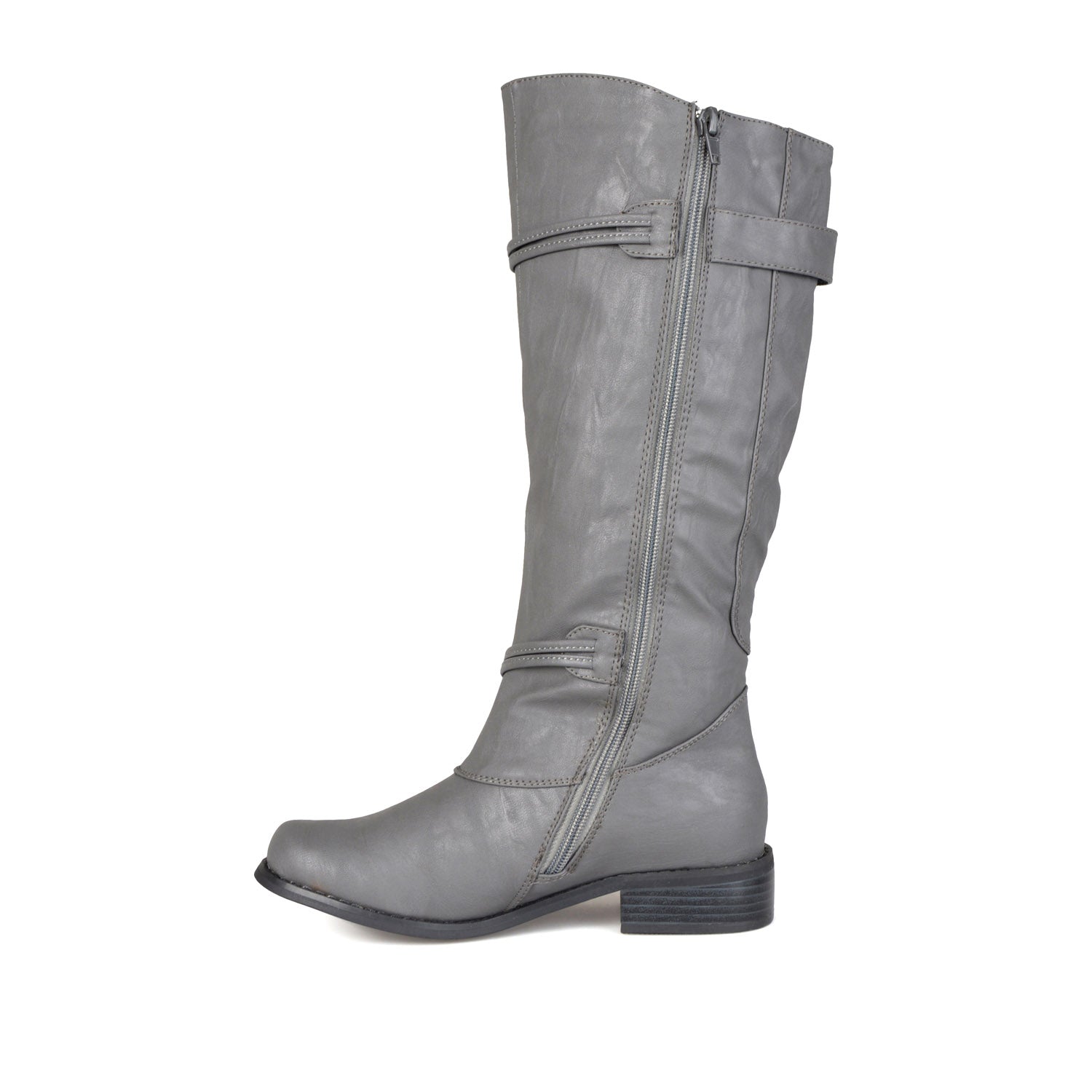 HARLEY RIDING BOOTS IN WIDE CALF - Grey PU
