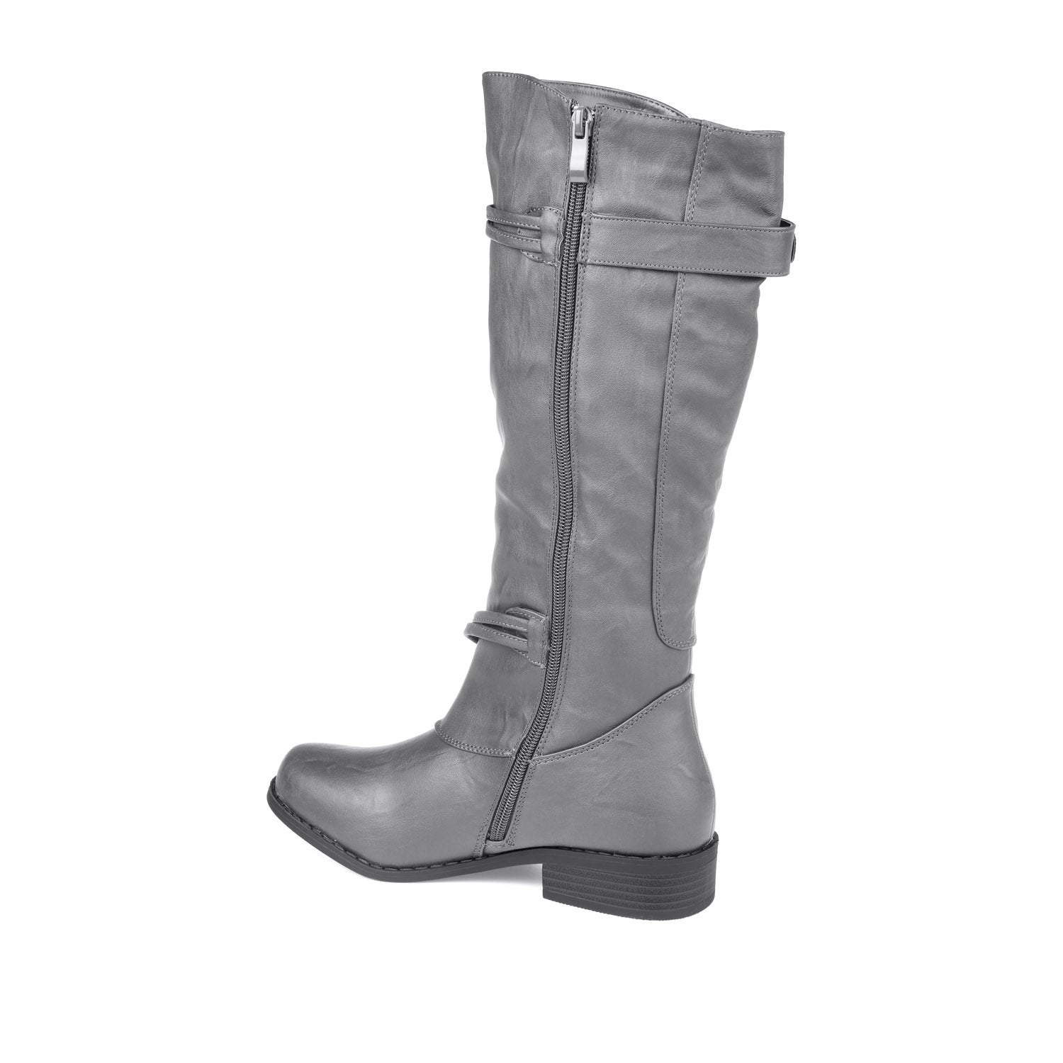 HARLEY RIDING BOOTS IN WIDE CALF - Grey PU