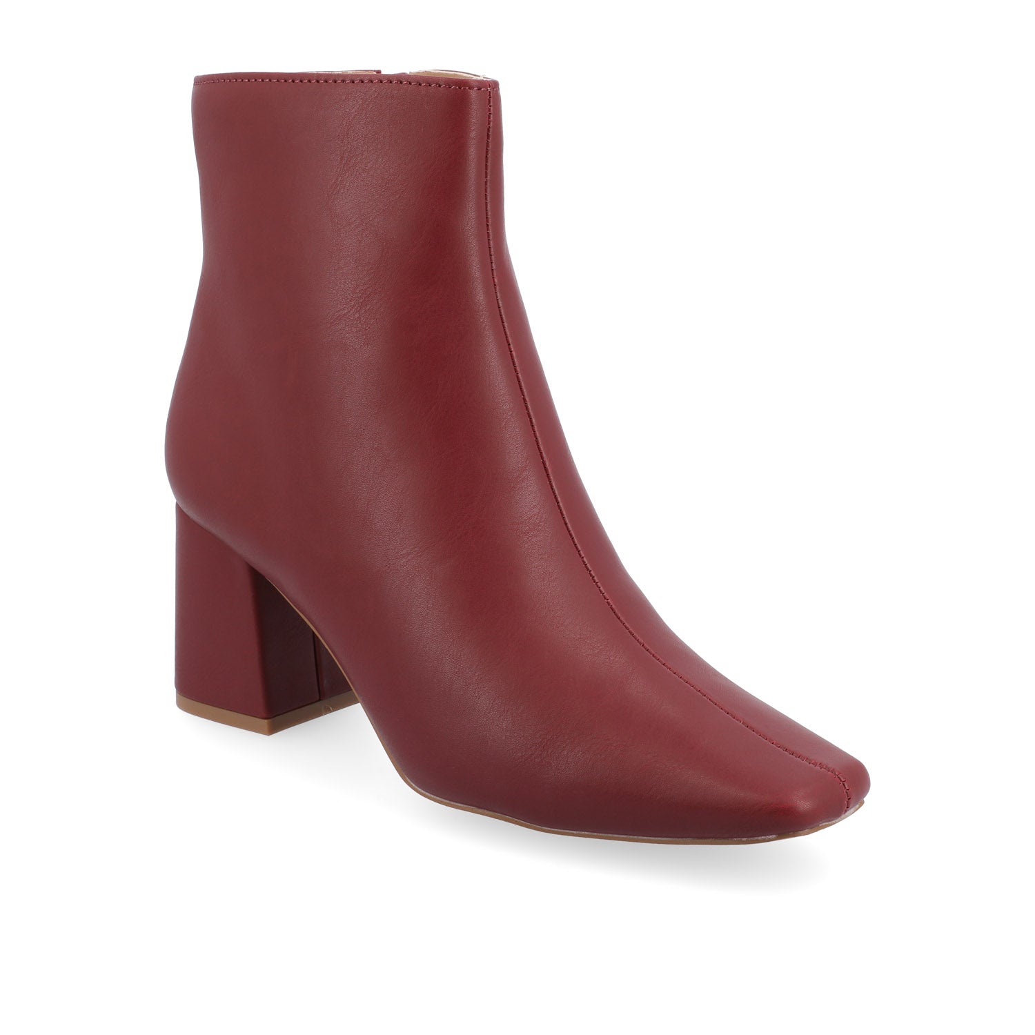 HAYLINN VEGAN LEATHER BOOTIES IN WIDE - Brick PU
