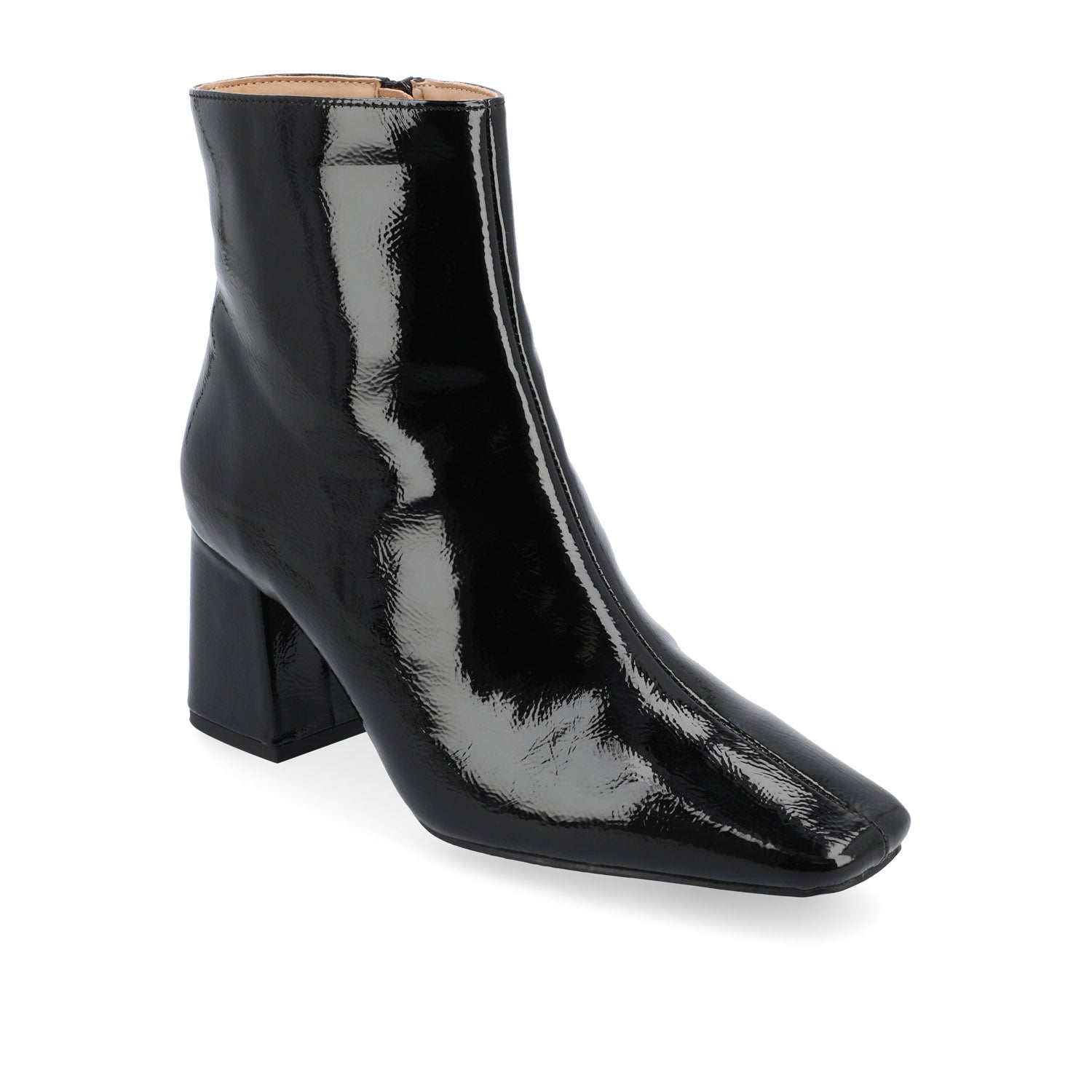 HAYLINN SQUARE TOE BOOTIES - Black Patent