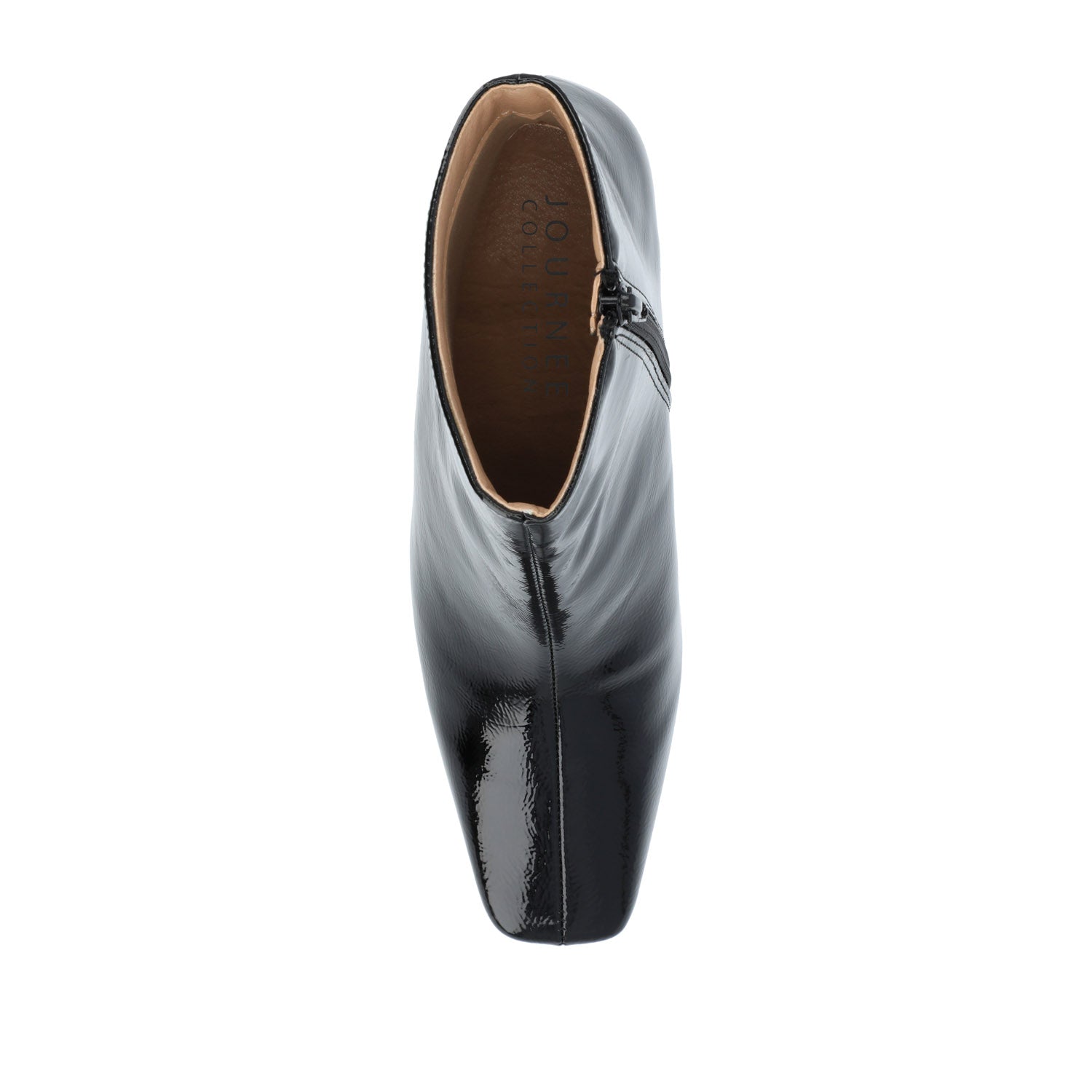 HAYLINN SQUARE TOE BOOTIES IN WIDE WIDTH - Black Patent