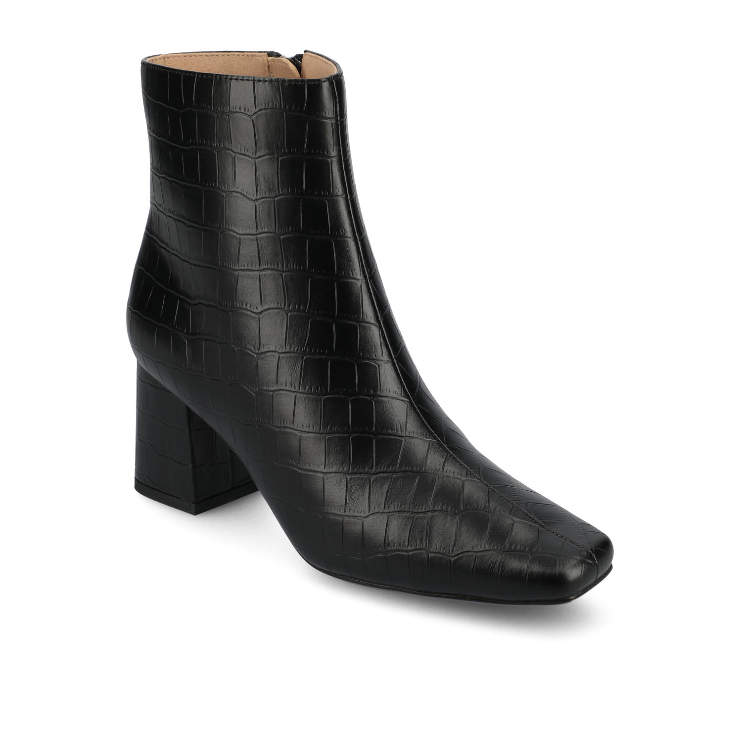 HAYLINN SQUARE TOE BOOTIES IN VEGAN LEATHER