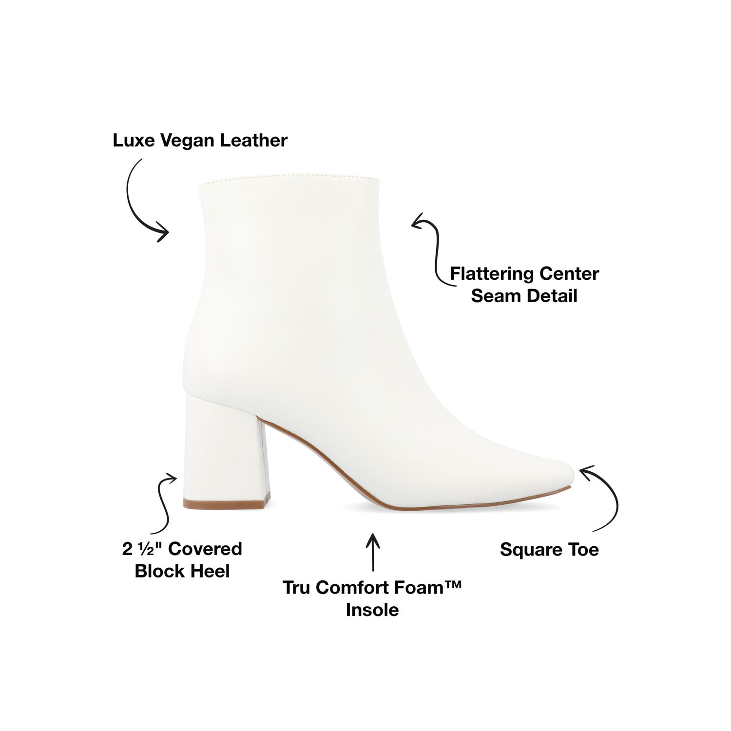 HAYLINN VEGAN LEATHER BOOTIES IN WIDE