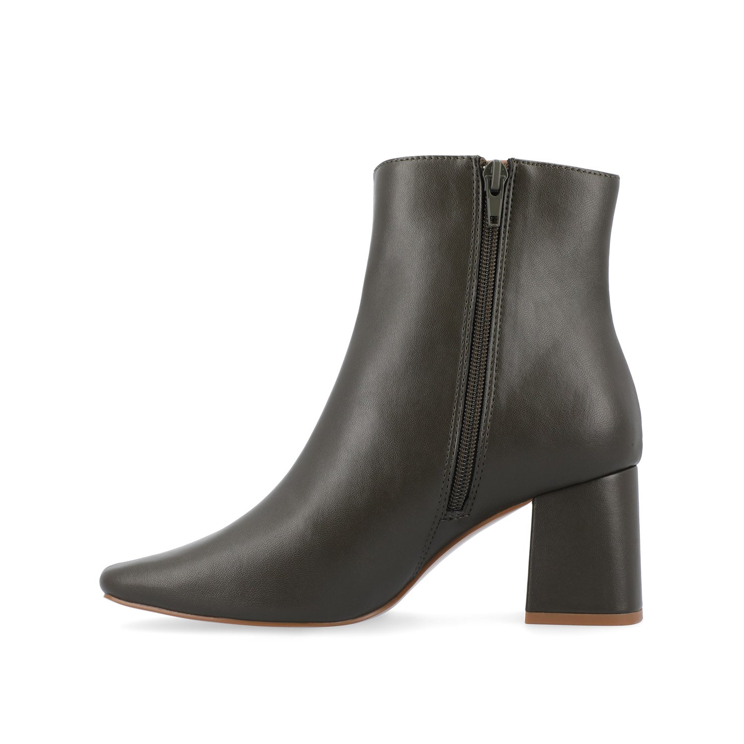 HAYLINN SQUARE TOE BOOTIES IN VEGAN LEATHER - Green PU