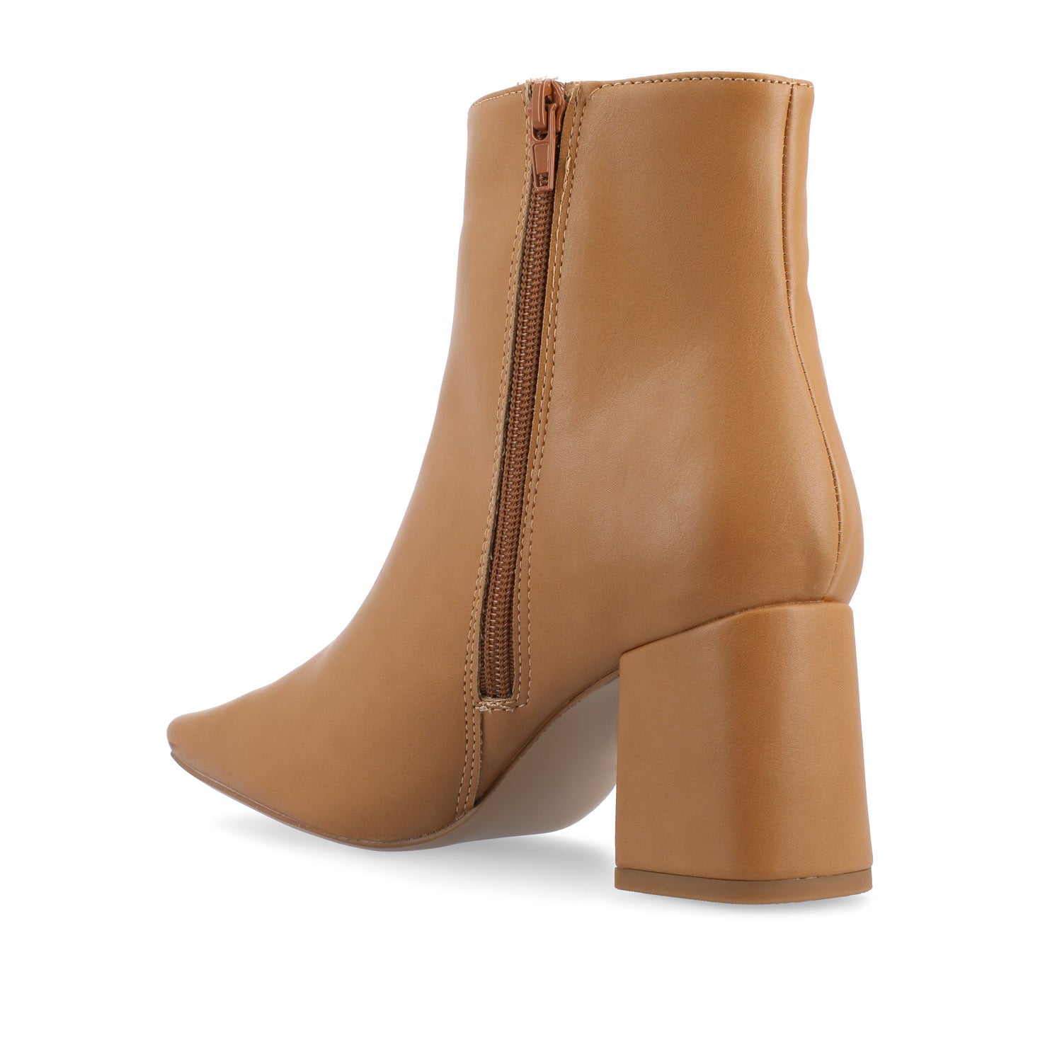 HAYLINN SQUARE TOE BOOTIES IN VEGAN LEATHER - Tan PU