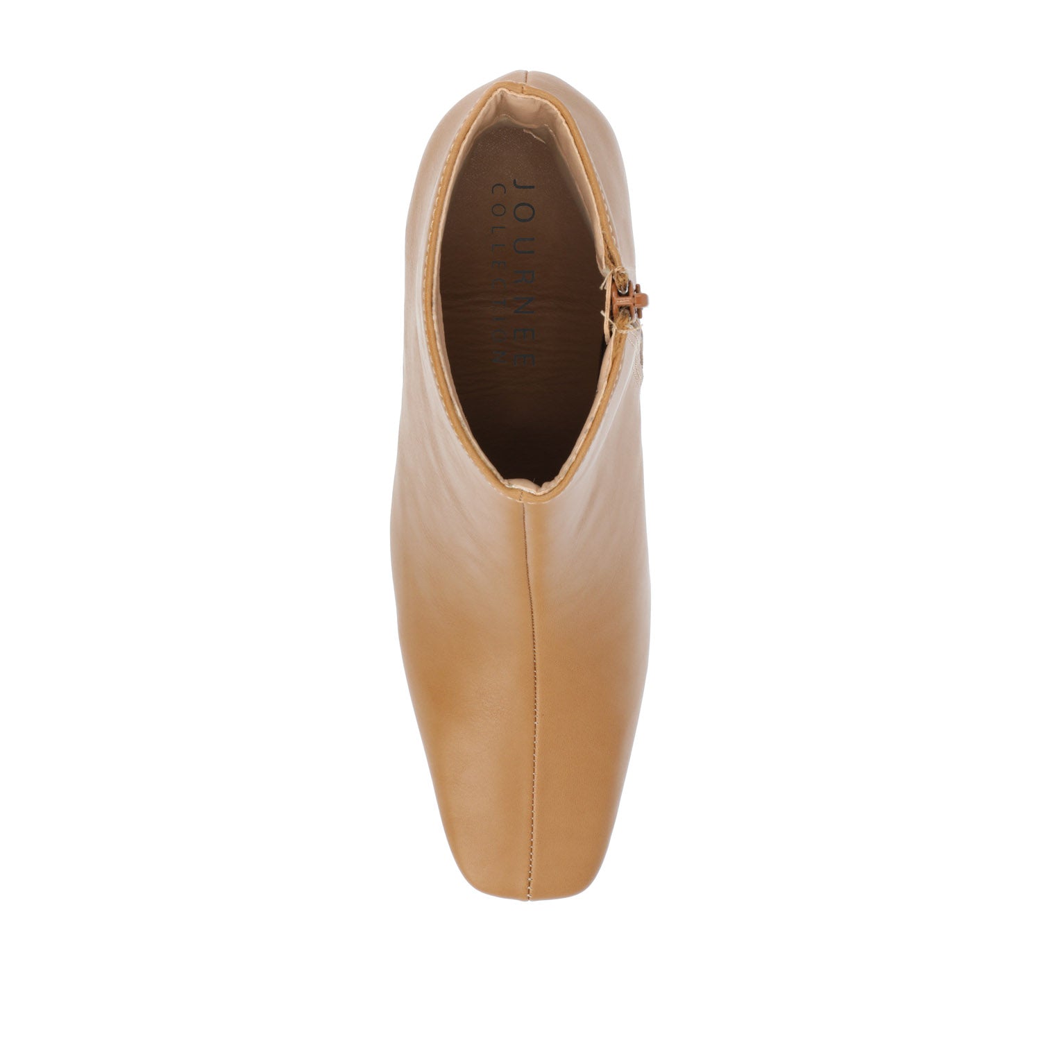 HAYLINN SQUARE TOE BOOTIES IN VEGAN LEATHER - Tan PU