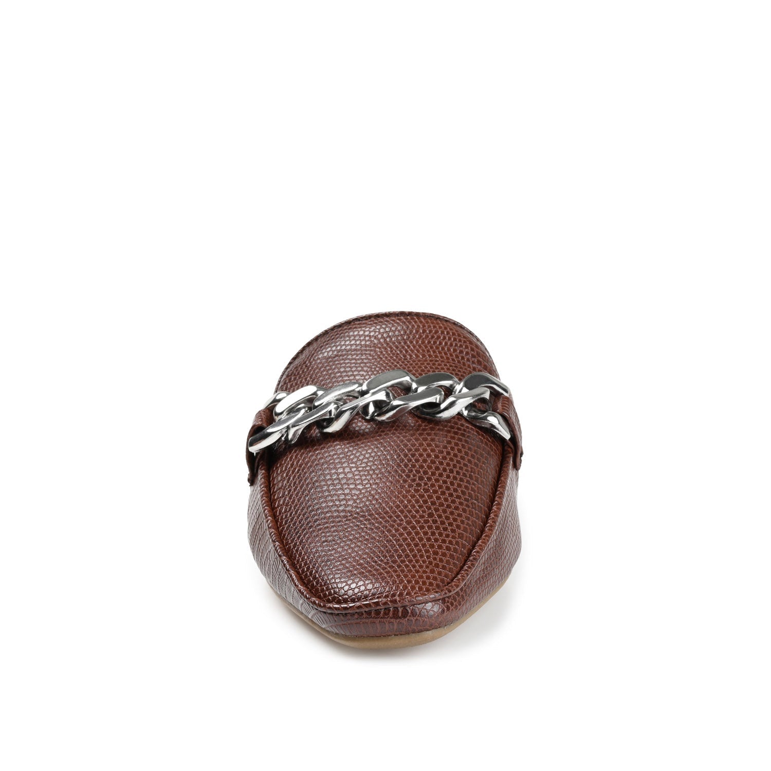 HAZINA MULED LOAFER FLATS IN LIZARD - Brown Lizard