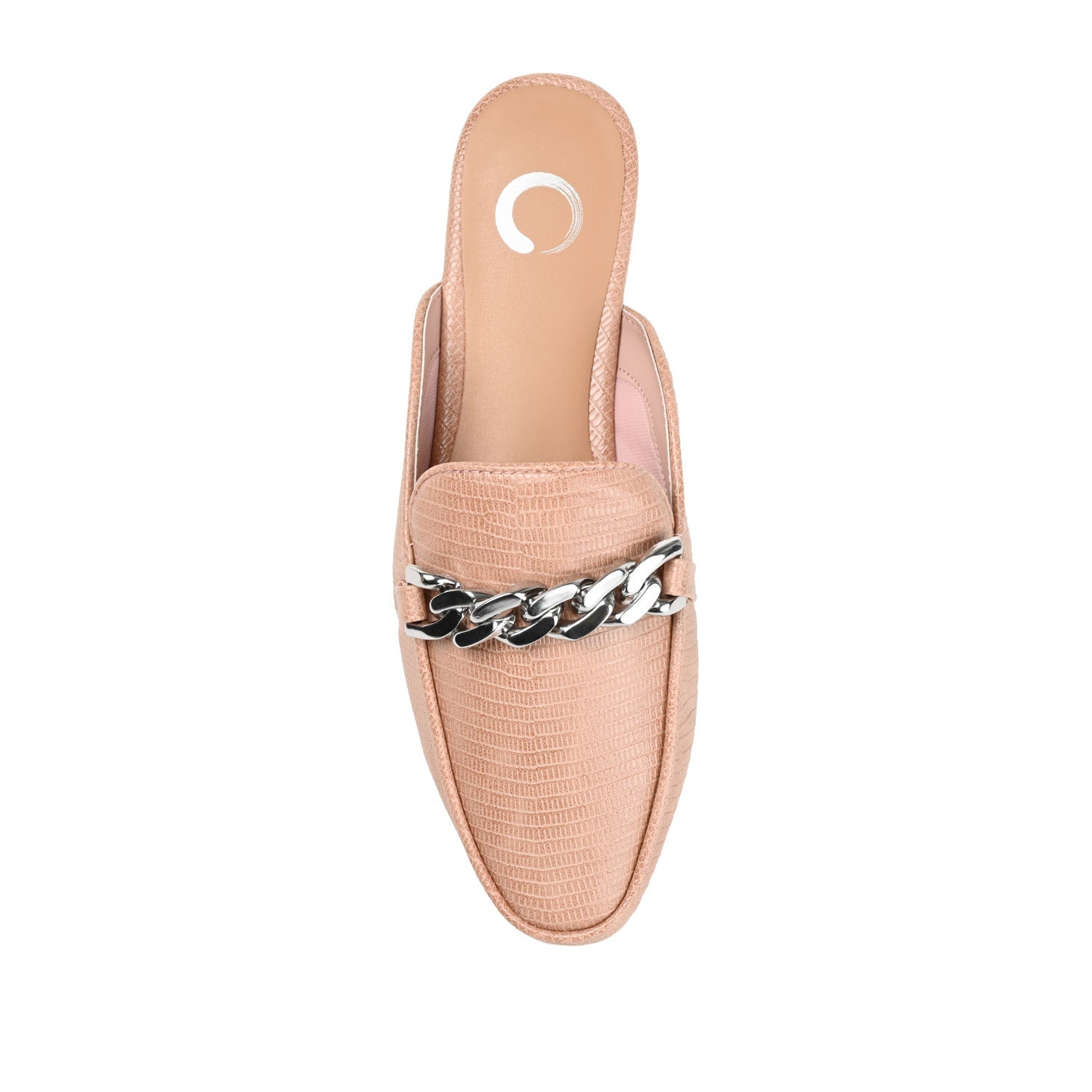 HAZINA MULED LOAFER FLATS IN LIZARD - Blush Lizard