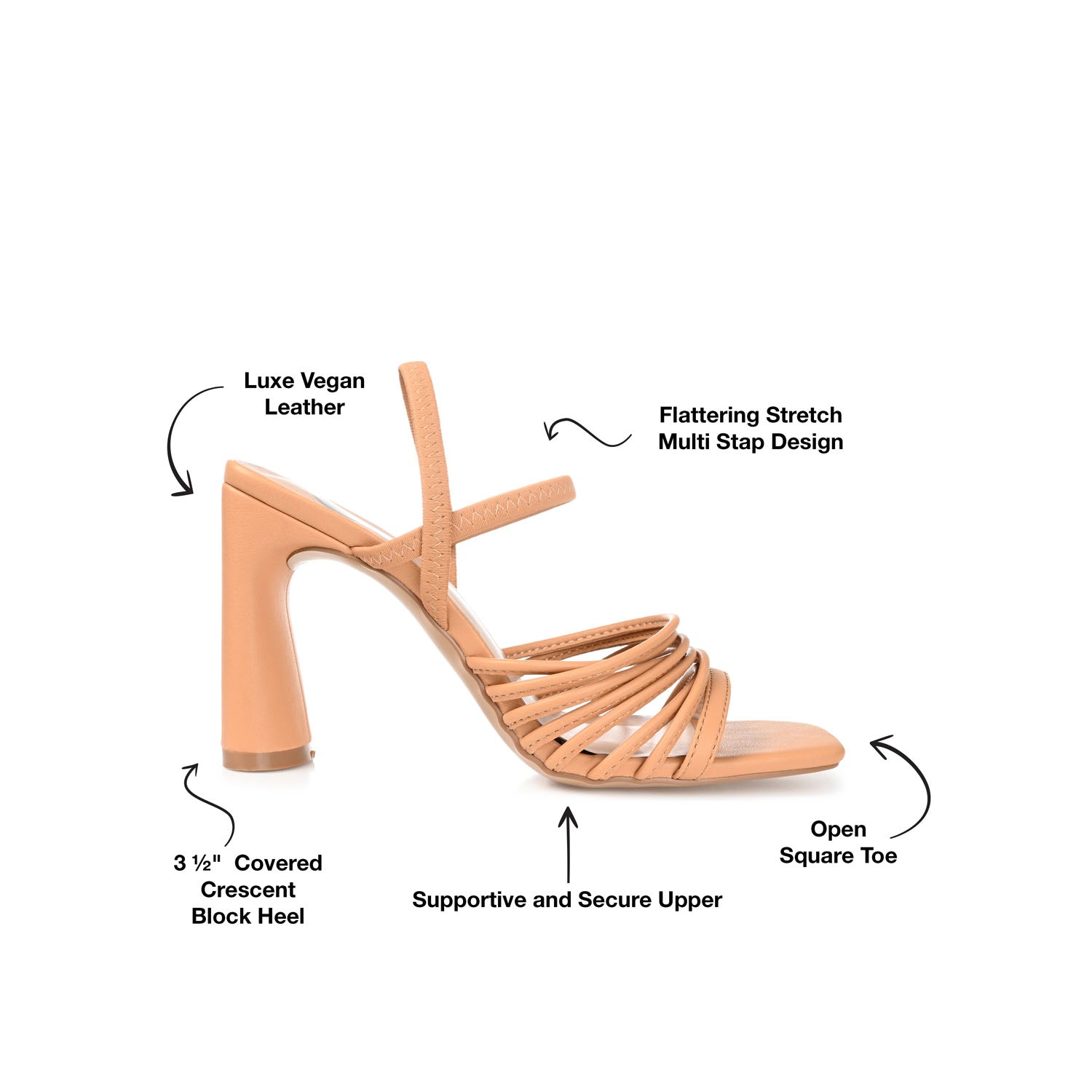 HERA STRAPPY HEELS IN VEGAN LEATHER