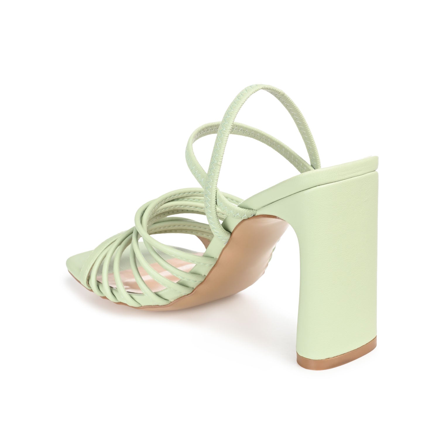 HERA STRAPPY HEELS IN VEGAN LEATHER - Sage