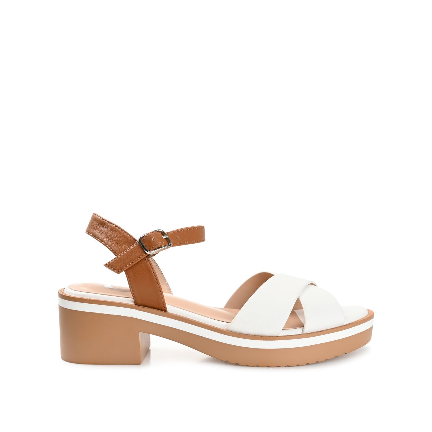 HILAREE HEELED SANDALS IN VEGAN LEATHER - White