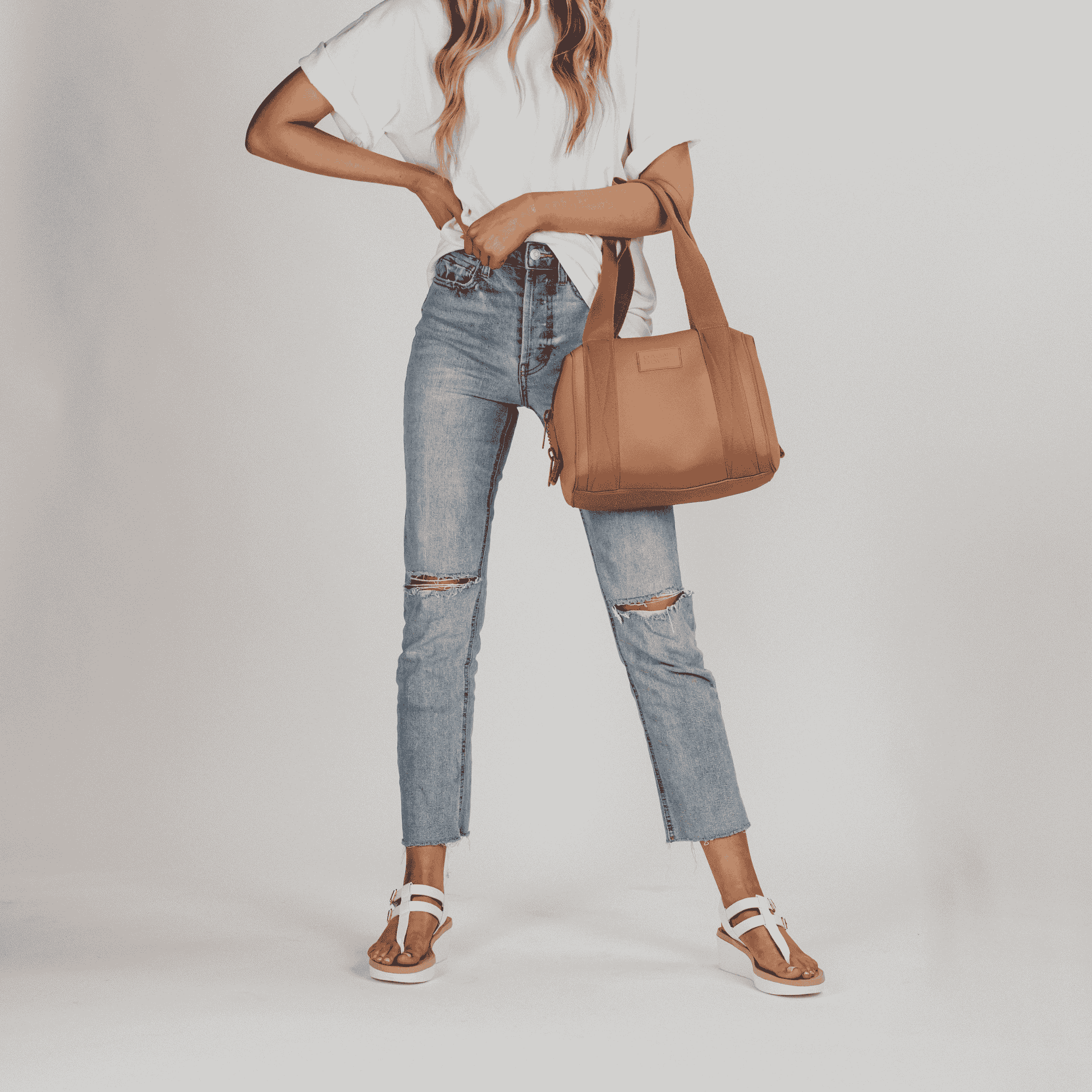 BIANCA WEDGE HEELED SANDALS IN VEGAN LEATHER