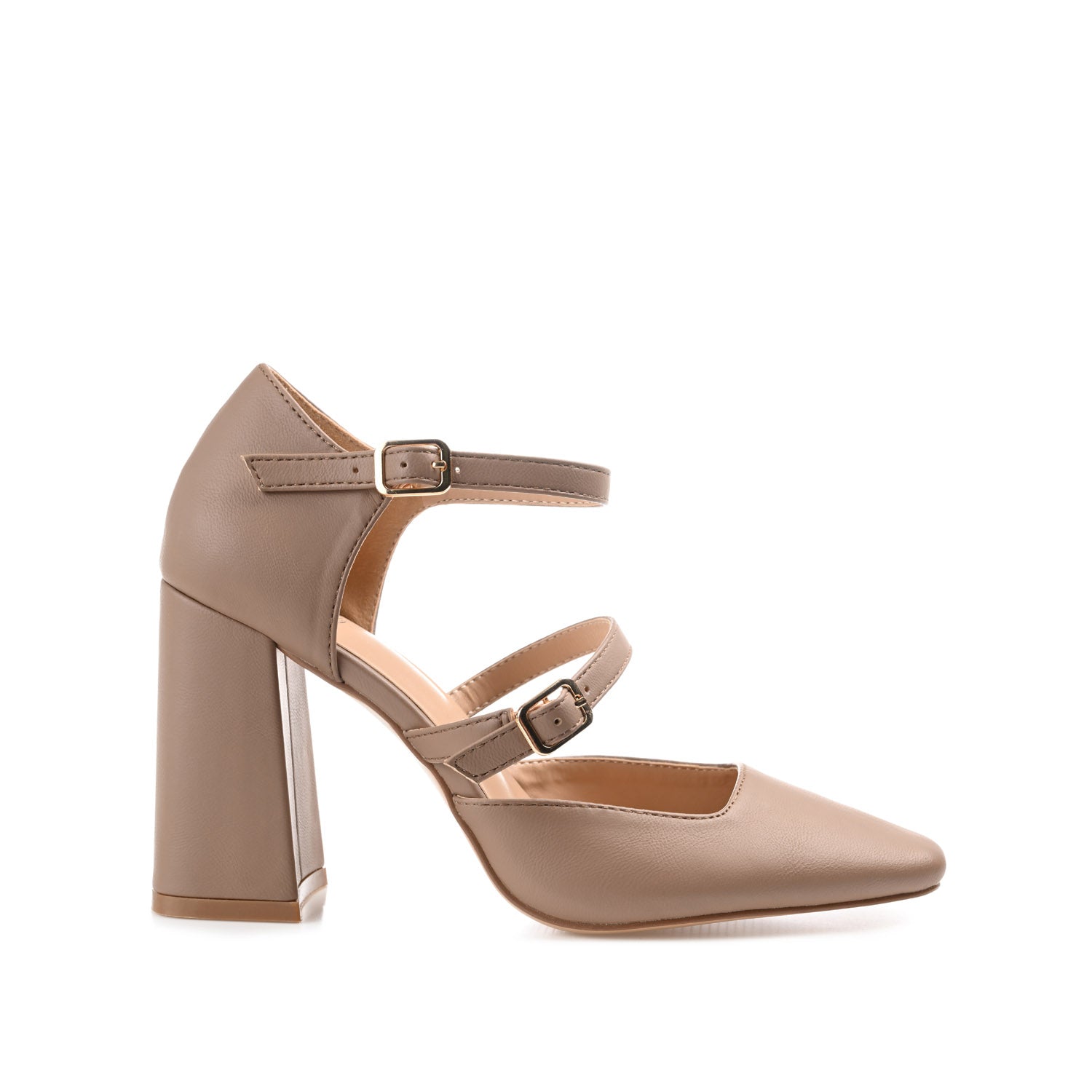 ISADORAH VEGAN LEATHER HEELS IN WIDE - Tan