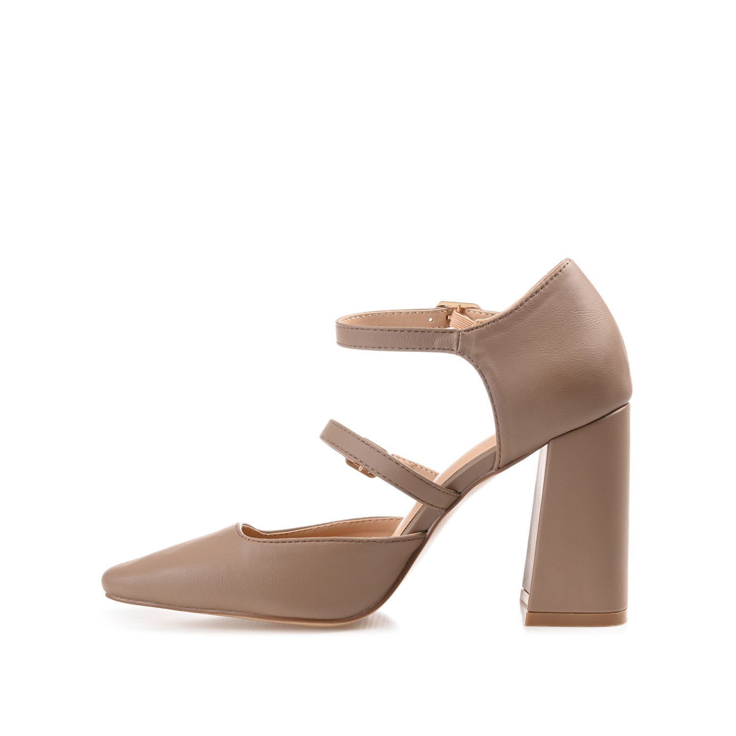 ISADORAH VEGAN LEATHER HEELS IN WIDE - Tan