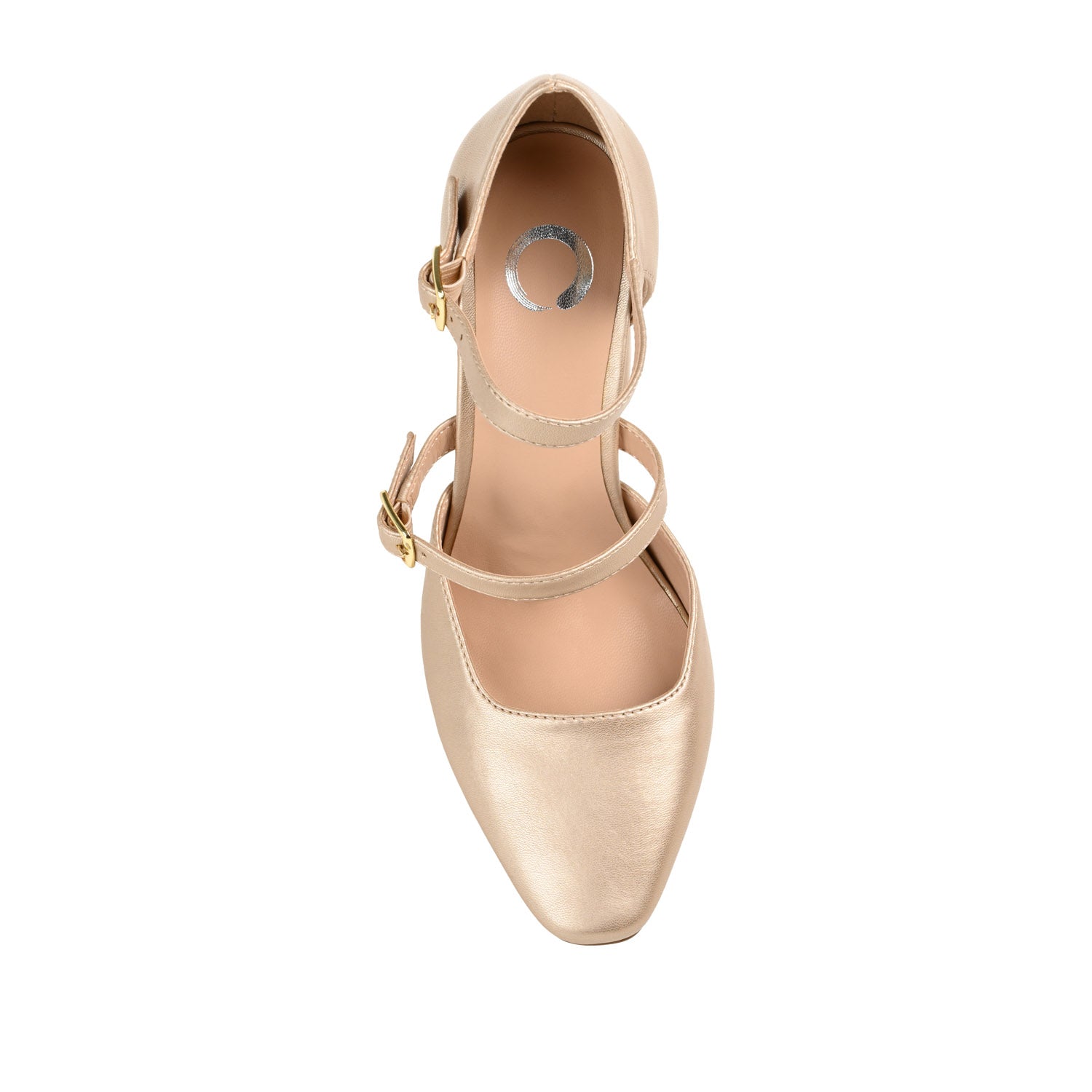 ISADORAH MARY JANE HEELS IN VEGAN LEATHER - Gold PU