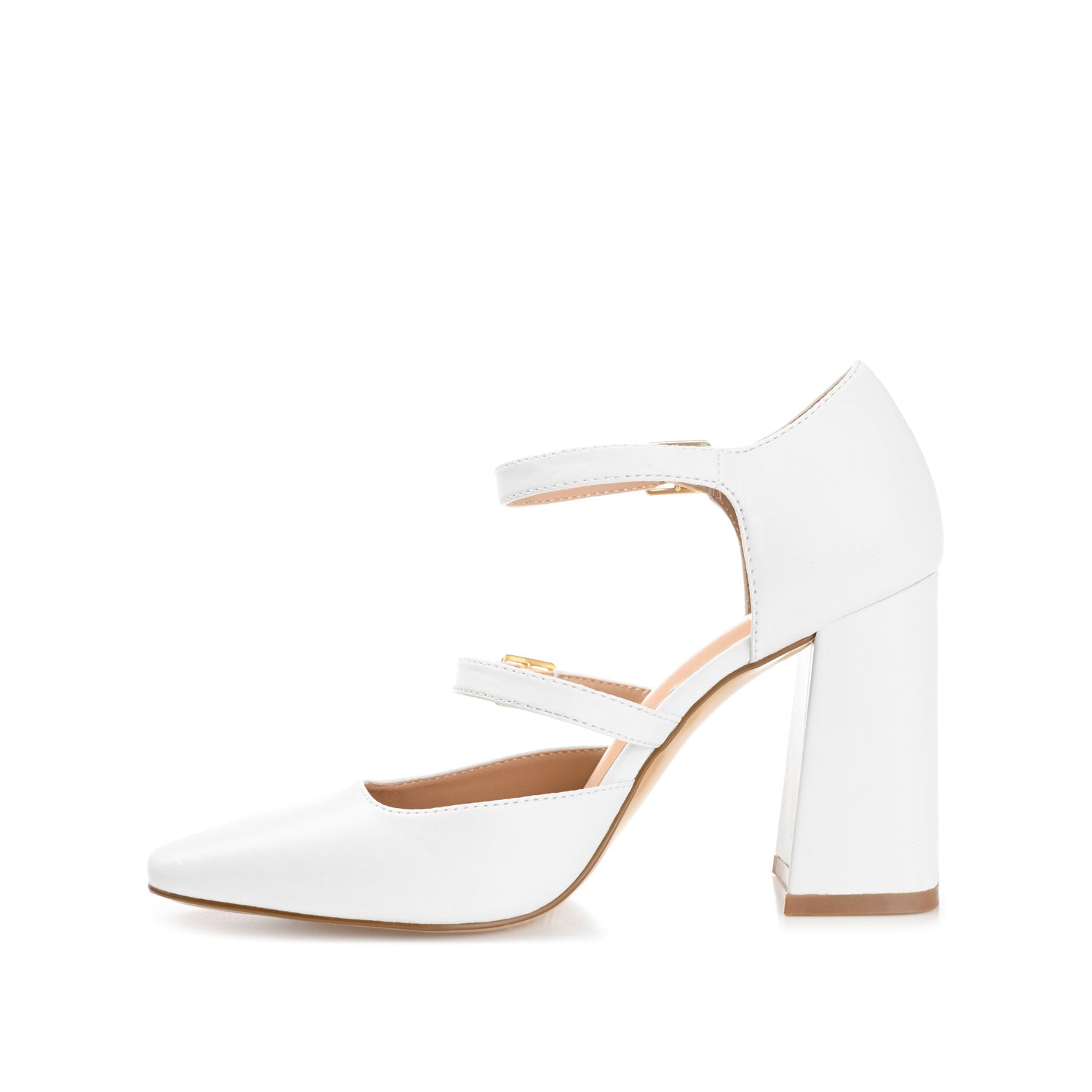 ISADORAH VEGAN LEATHER HEELS IN WIDE - White