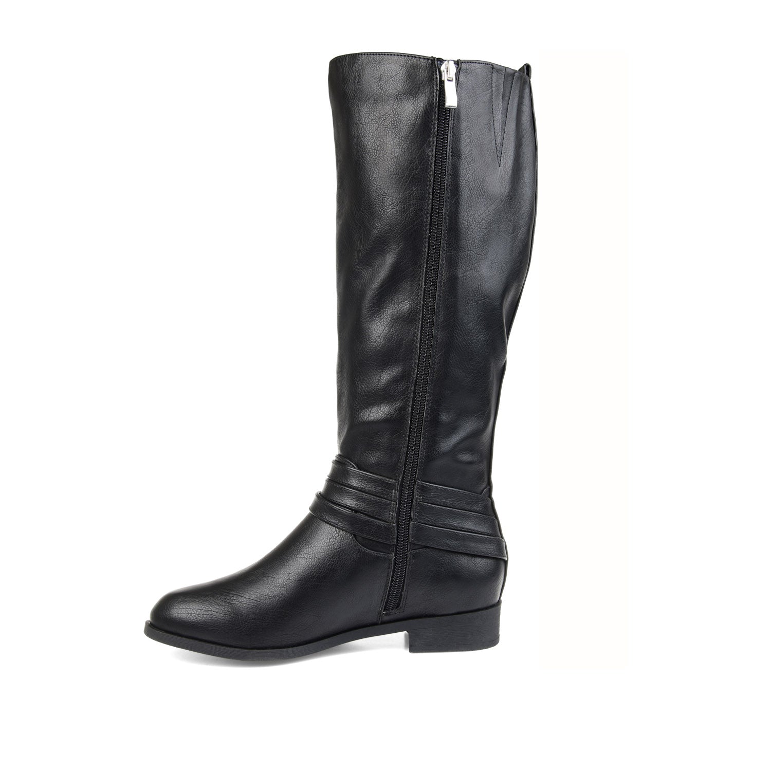 IVIE KNEE HIGH BOOTS IN X-WIDE CALF - Black PU