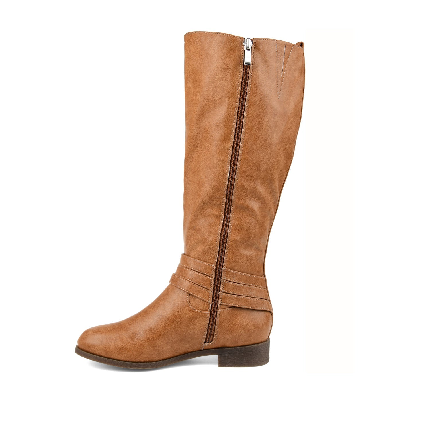 IVIE KNEE HIGH BOOTS IN VEGAN LEATHER - Brown PU