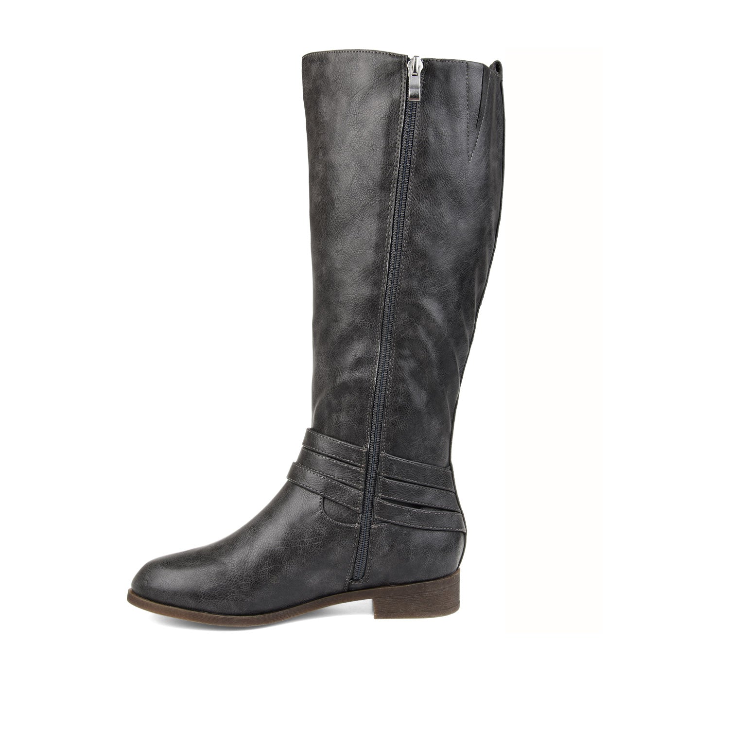 IVIE KNEE HIGH BOOTS IN WIDE CALF - Grey PU