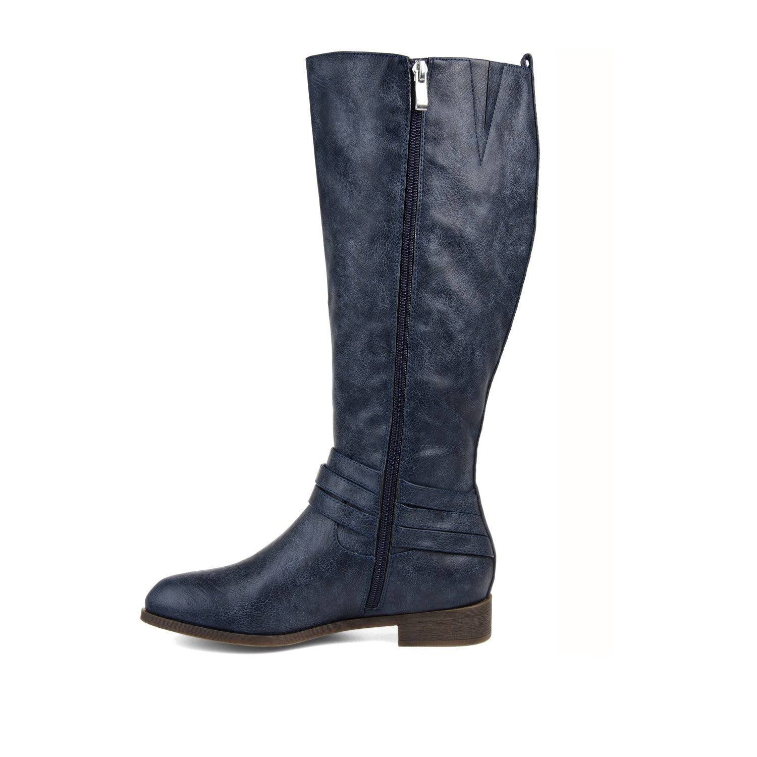 IVIE KNEE HIGH BOOTS IN X-WIDE CALF - Navy PU