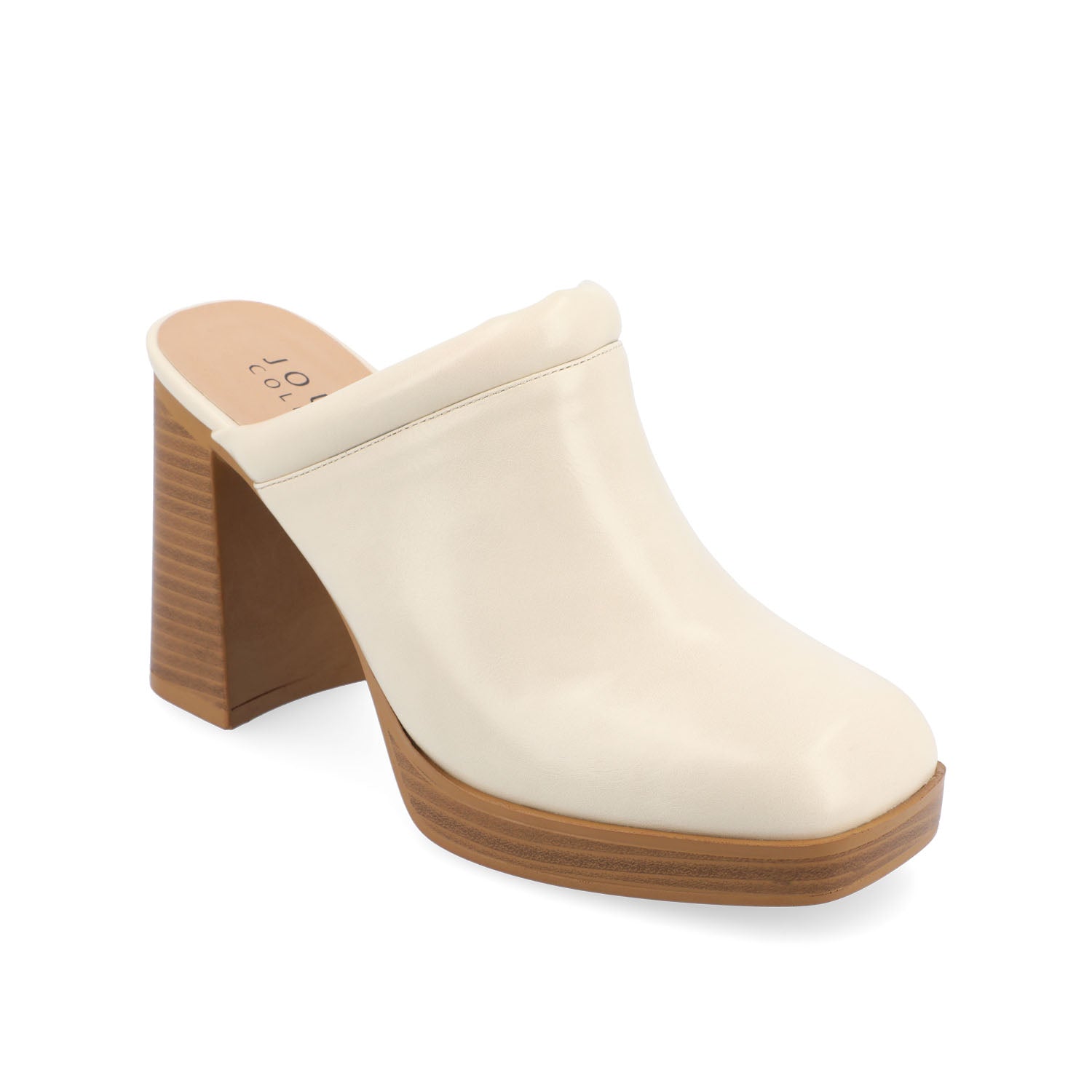 IZARA BLOCK HEELED MULES IN VEGAN LEATHER