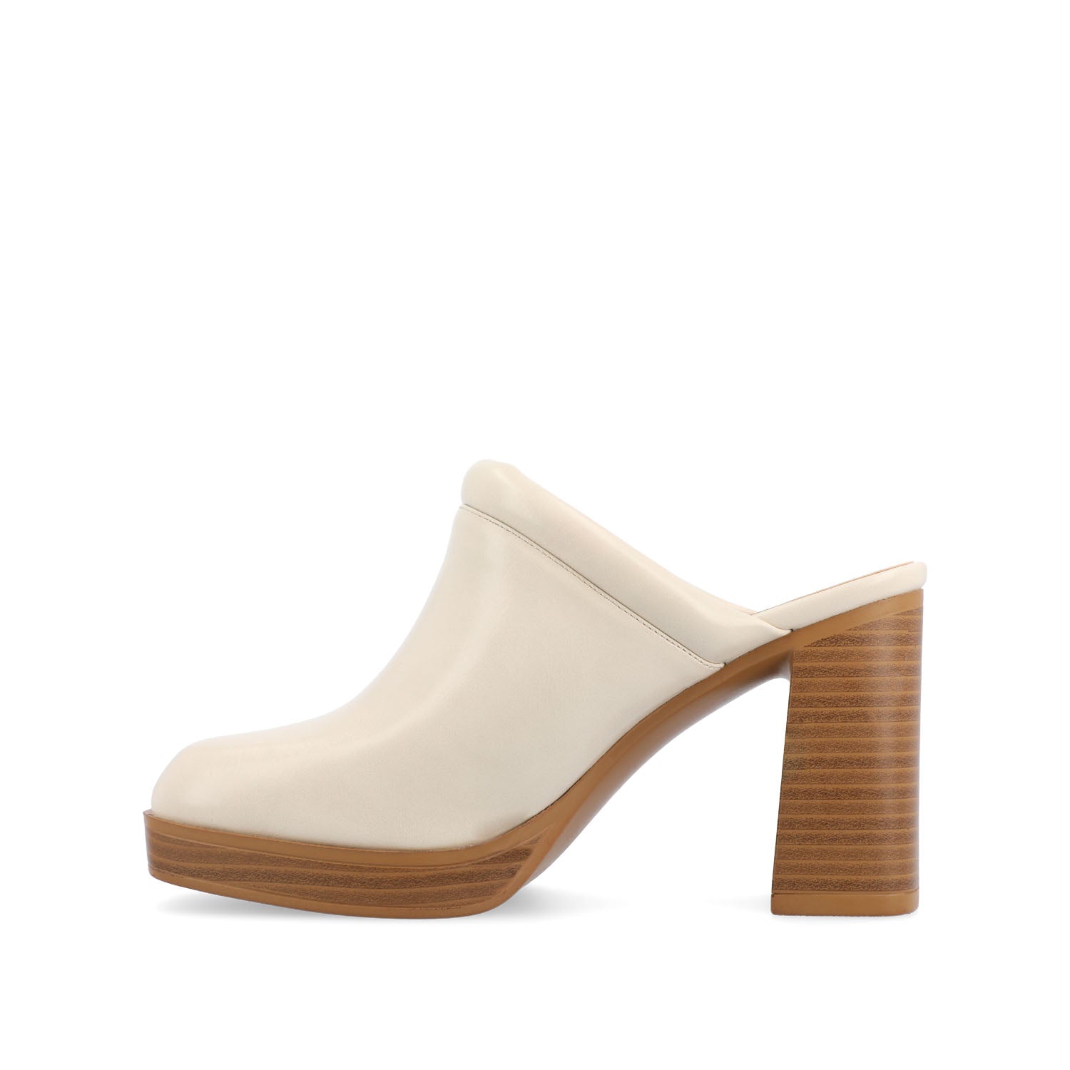 IZARA BLOCK HEELED MULES IN VEGAN LEATHER