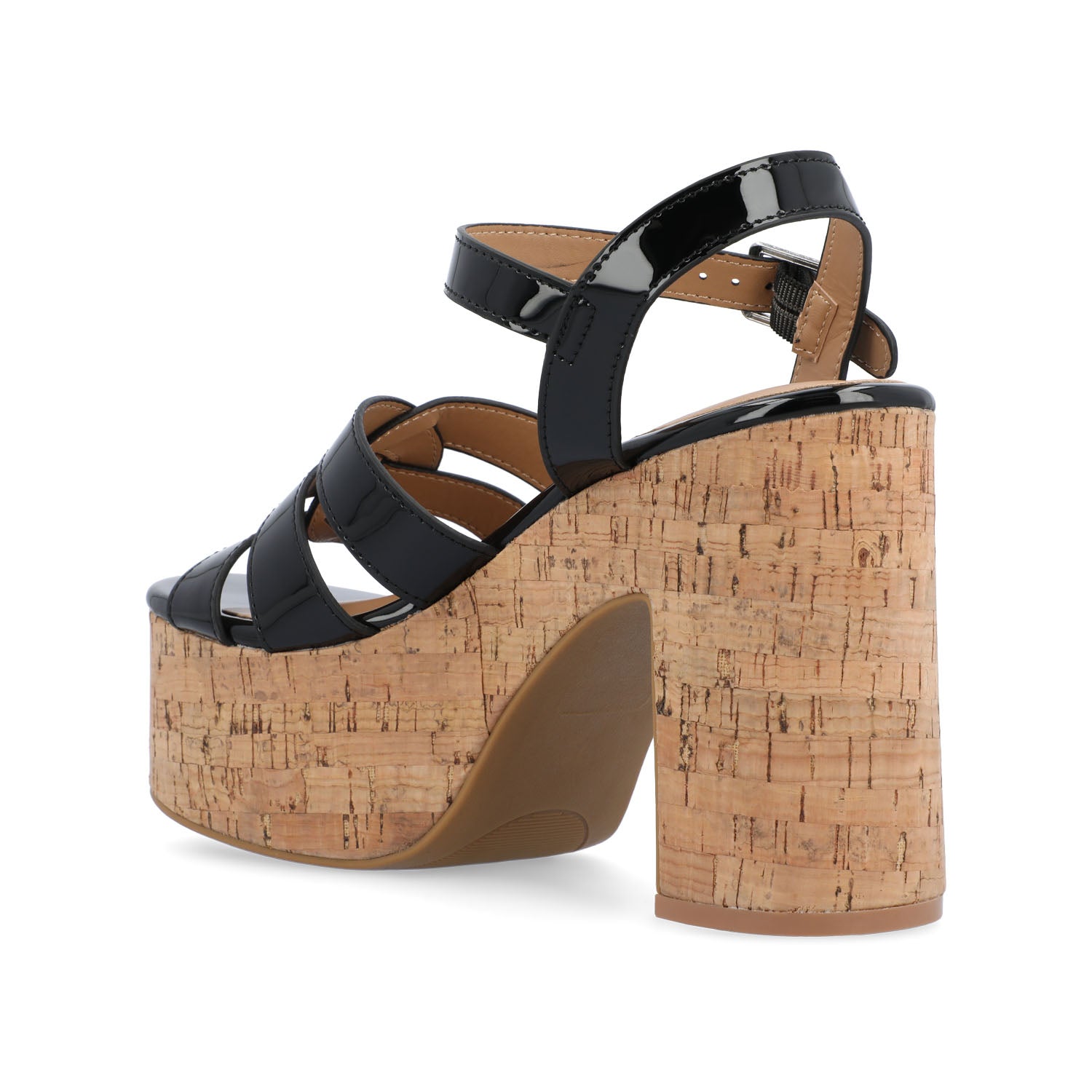 JANIA BLOCK HEELED SANDALS IN PATENT