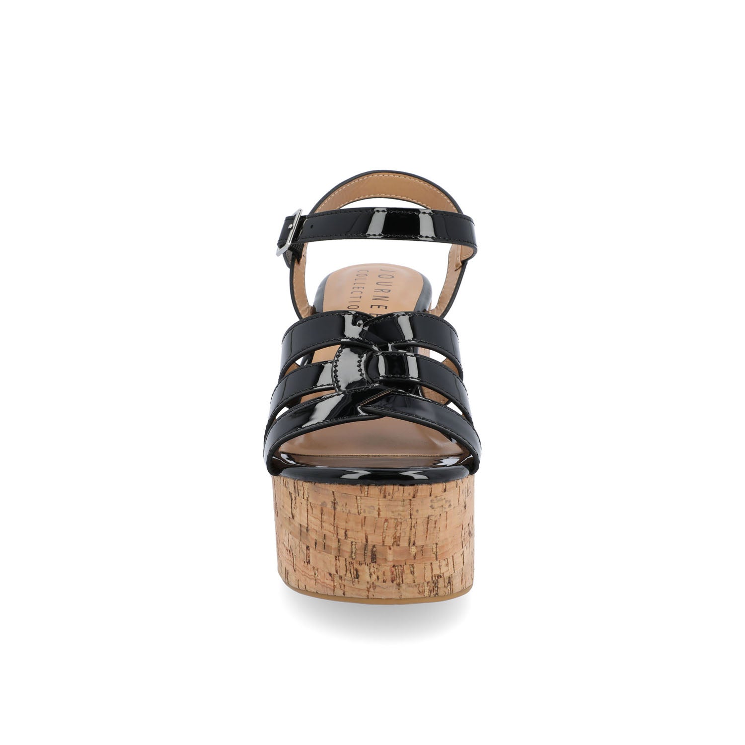 JANIA BLOCK HEELED SANDALS IN PATENT - Black