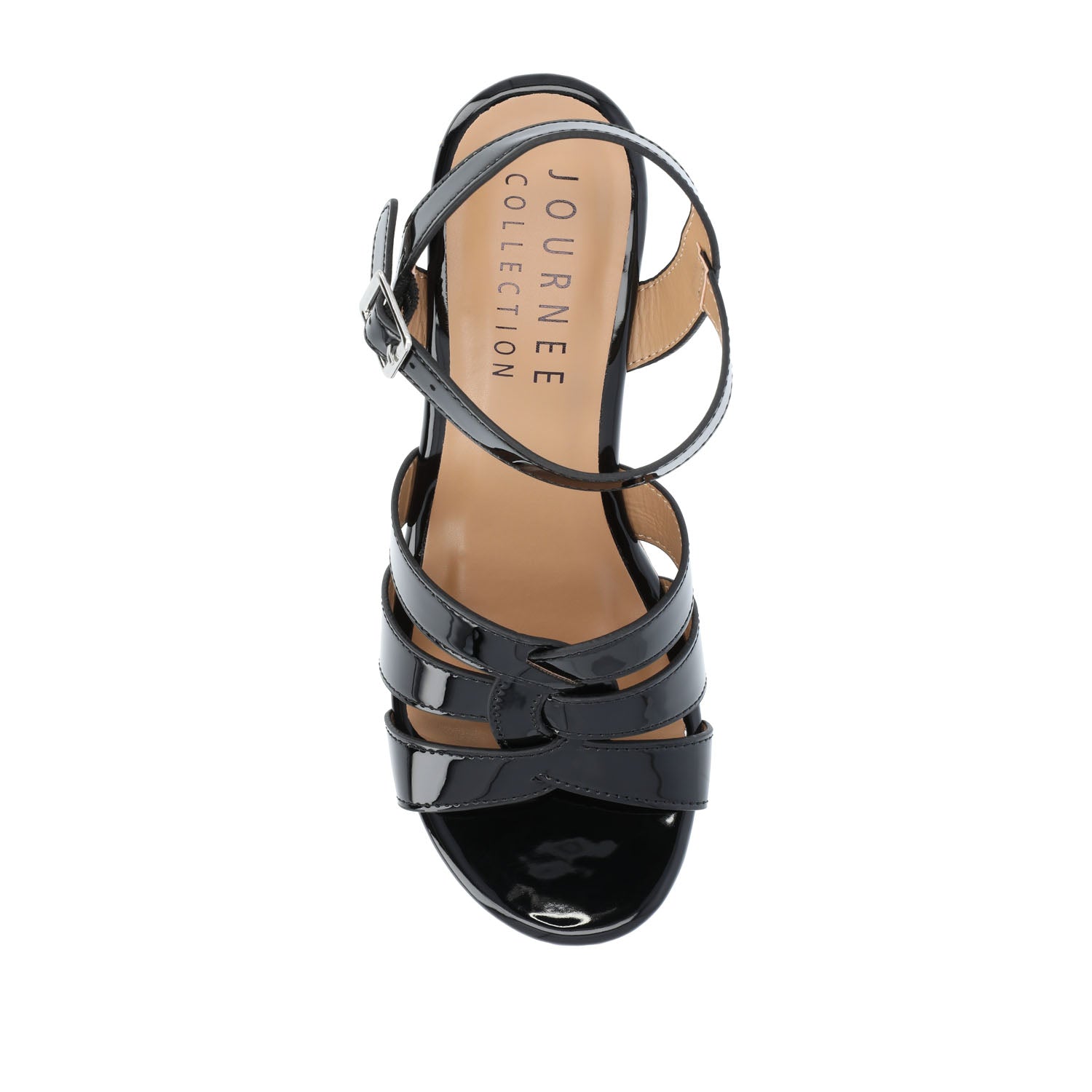 JANIA BLOCK HEELED SANDALS IN PATENT