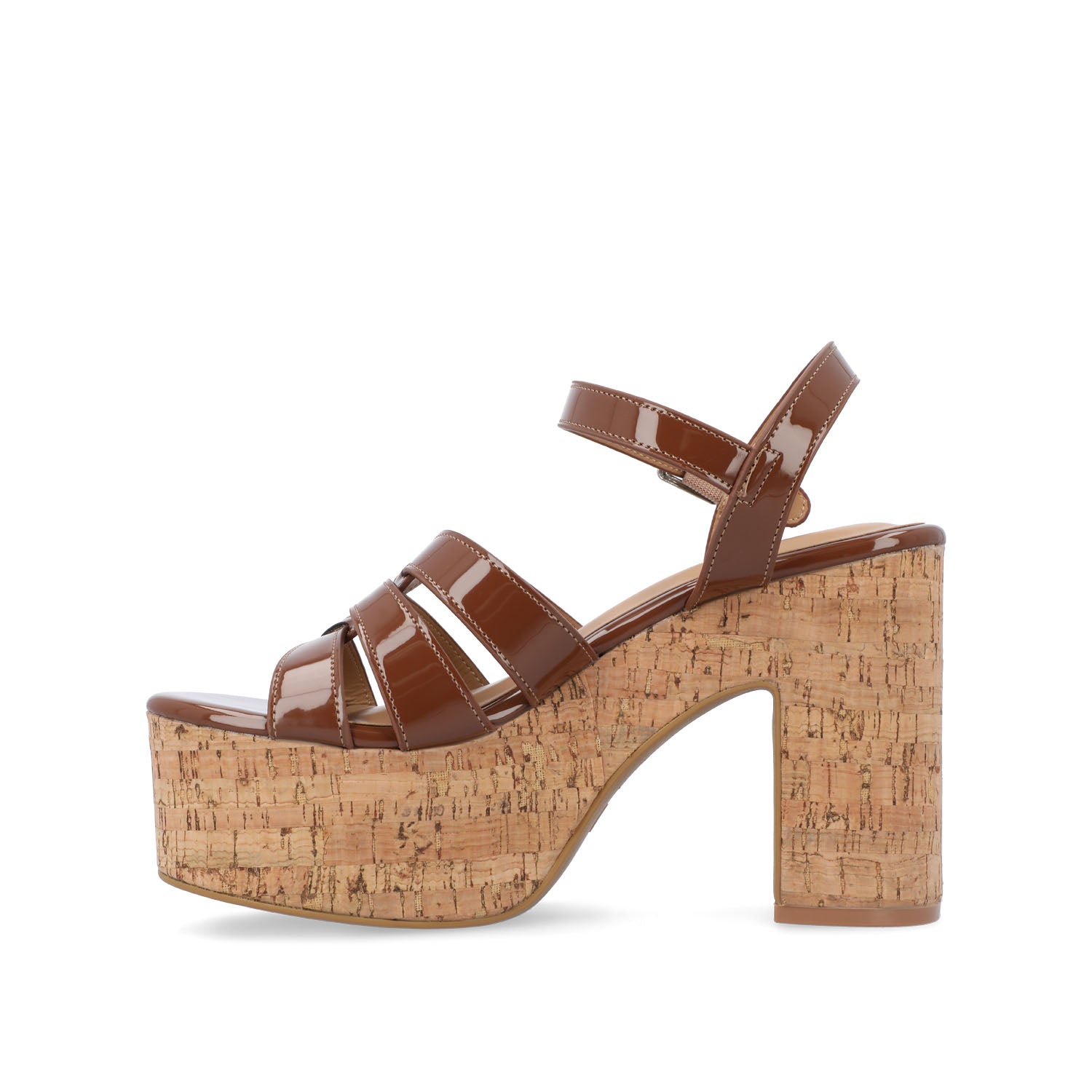 JANIA BLOCK HEELED SANDALS IN PATENT