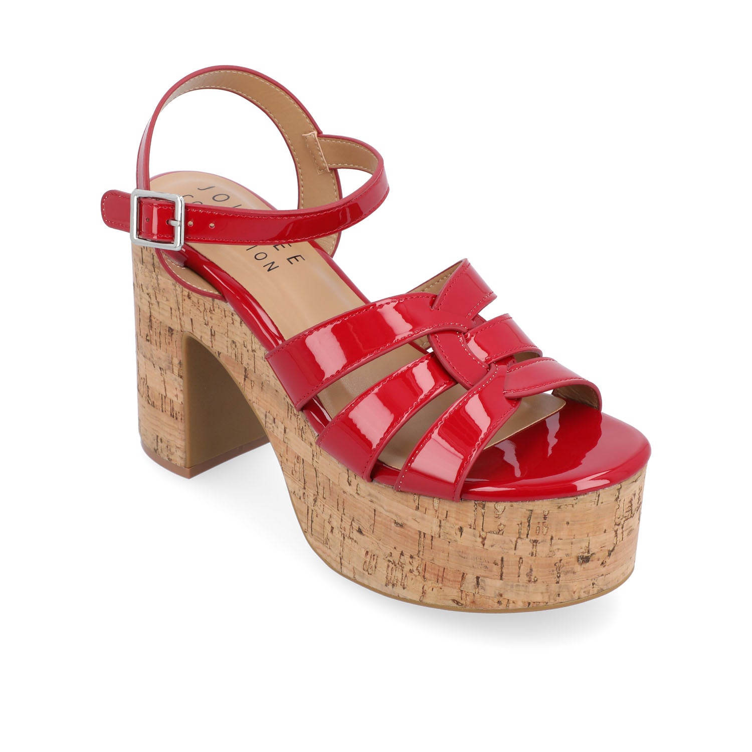 JANIA BLOCK HEELED SANDALS IN PATENT