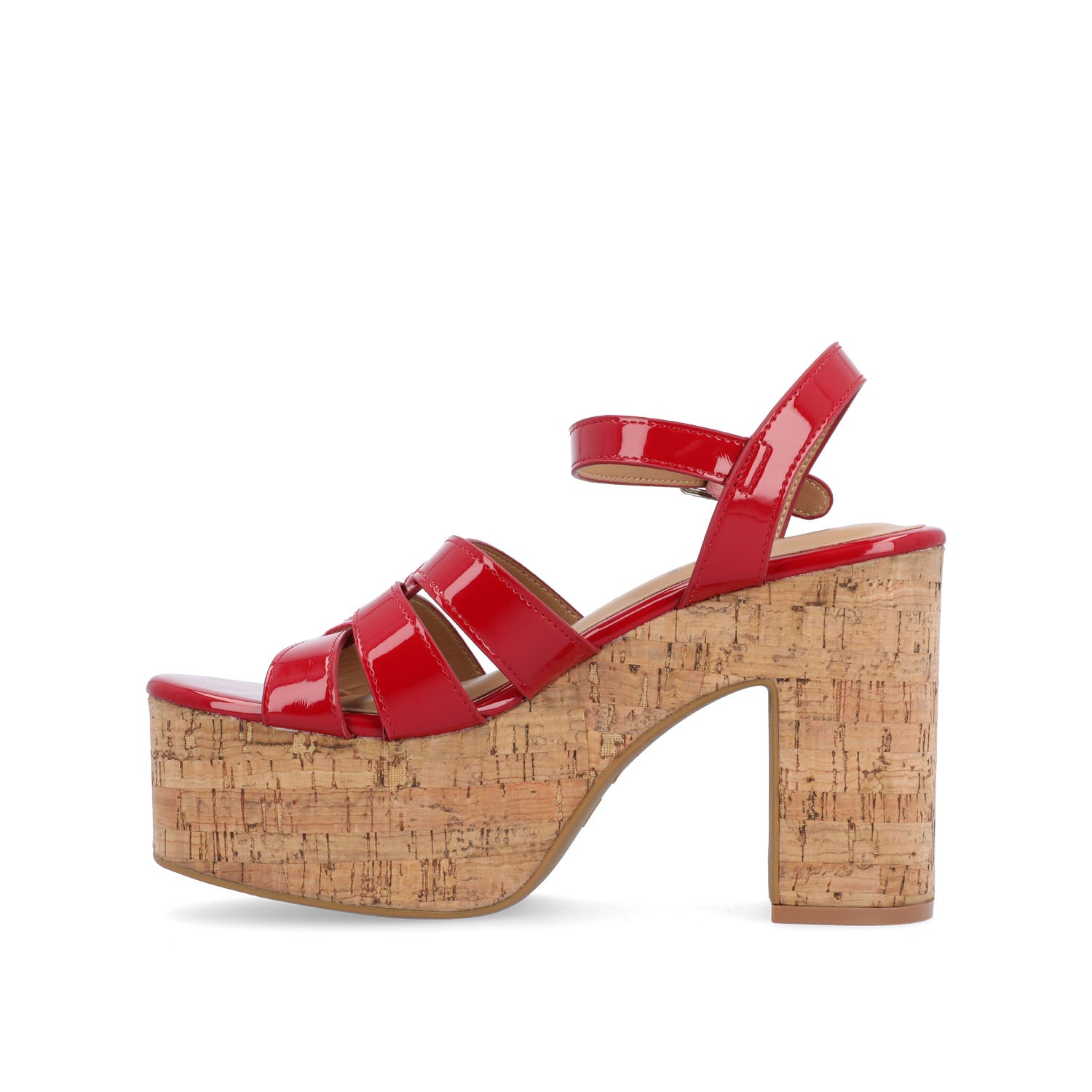 JANIA BLOCK HEELED SANDALS IN PATENT