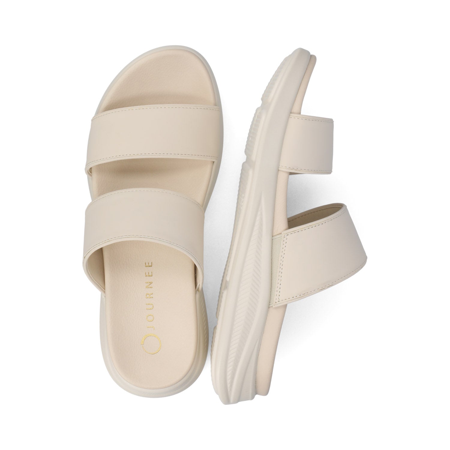 JANIS SLIP ON SANDALS IN VEGAN LEATHER - Bone