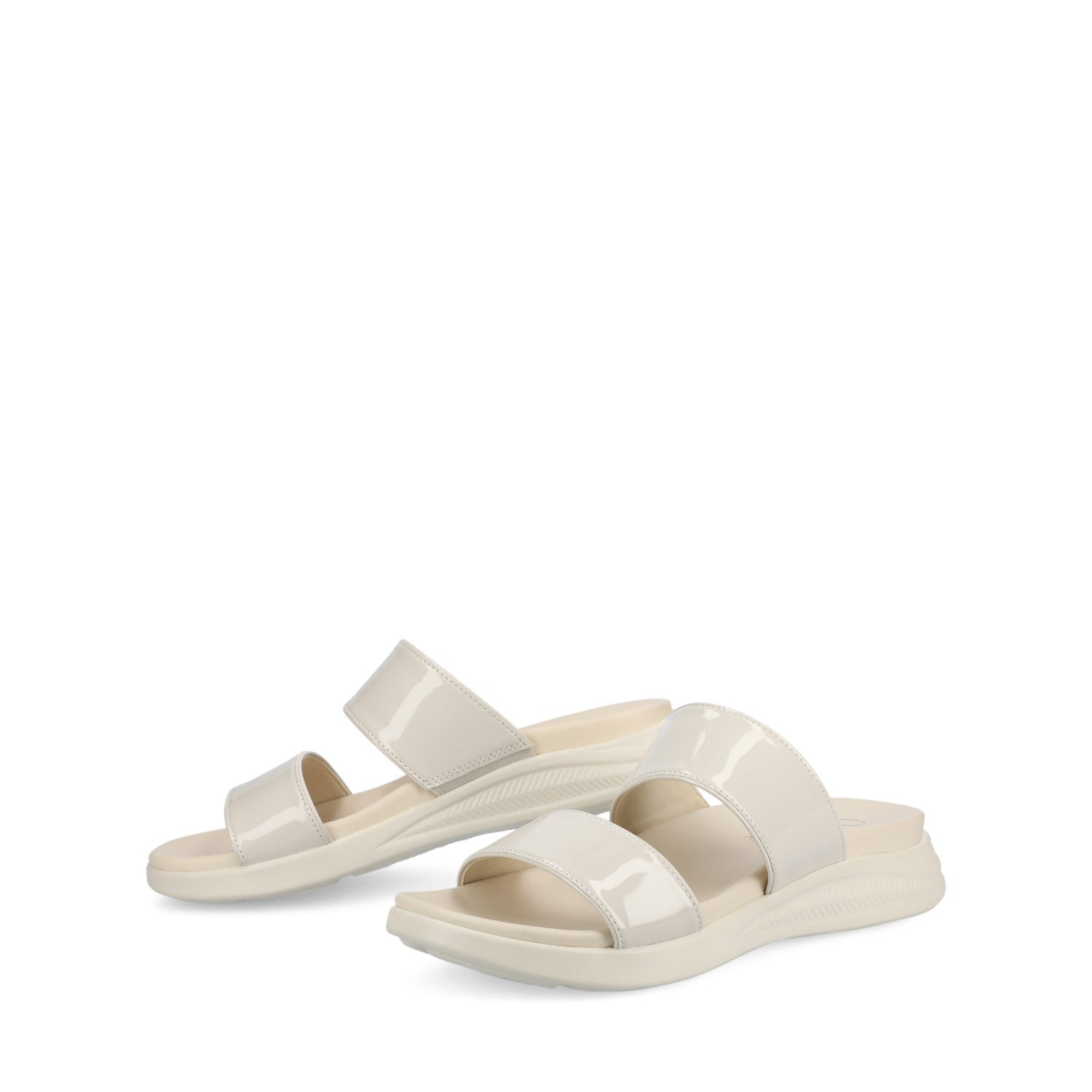 JANIS SLIP ON SANDALS IN PATENT - Bone Patent