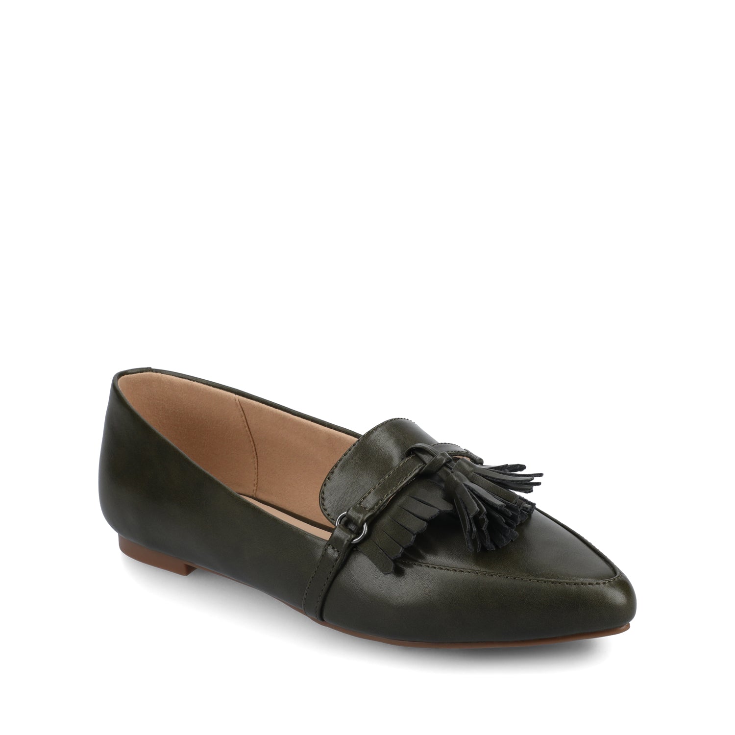JANNAH TASSEL LOAFER FLATS - Olive