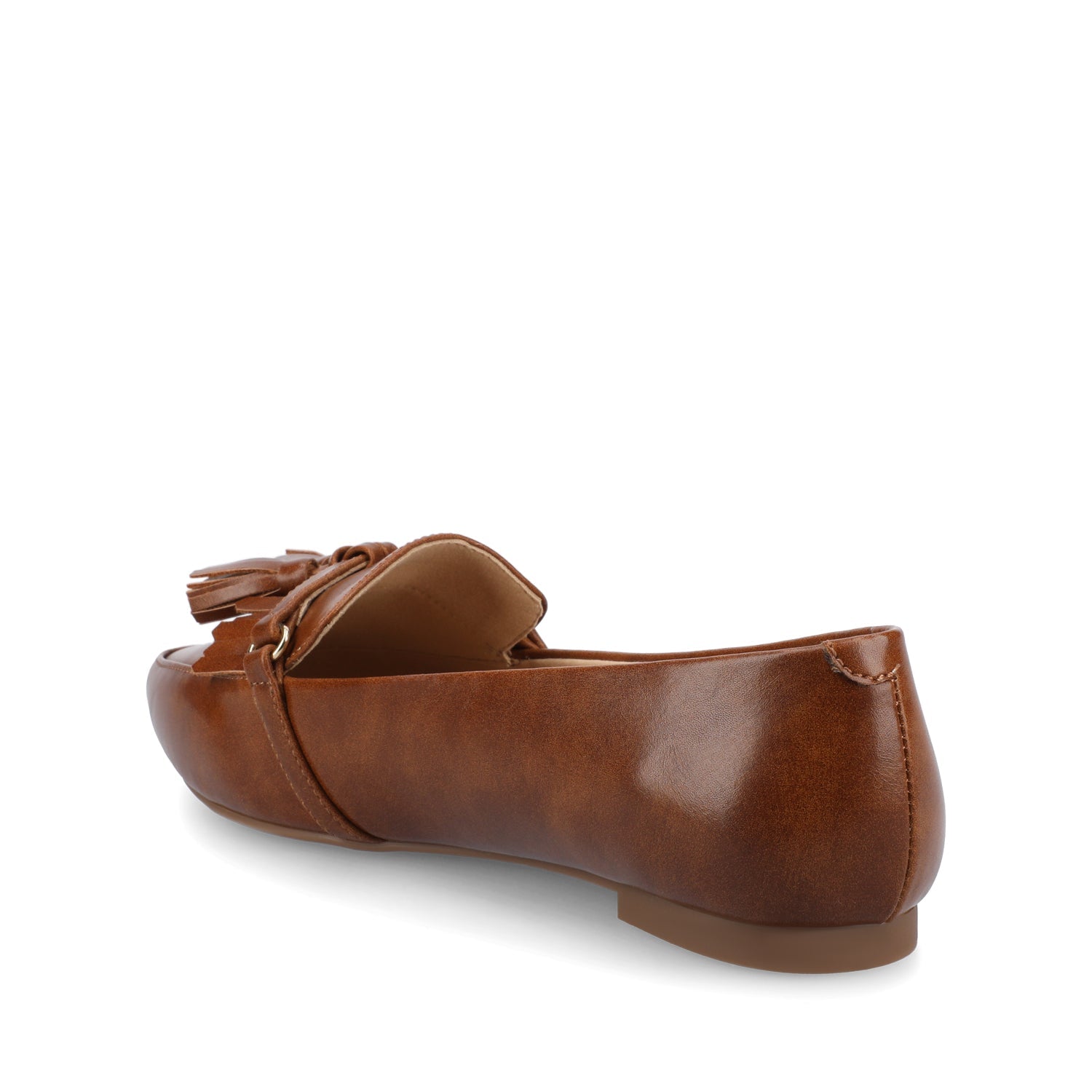 JANNAH TASSEL LOAFER FLATS IN WIDE - Cognac