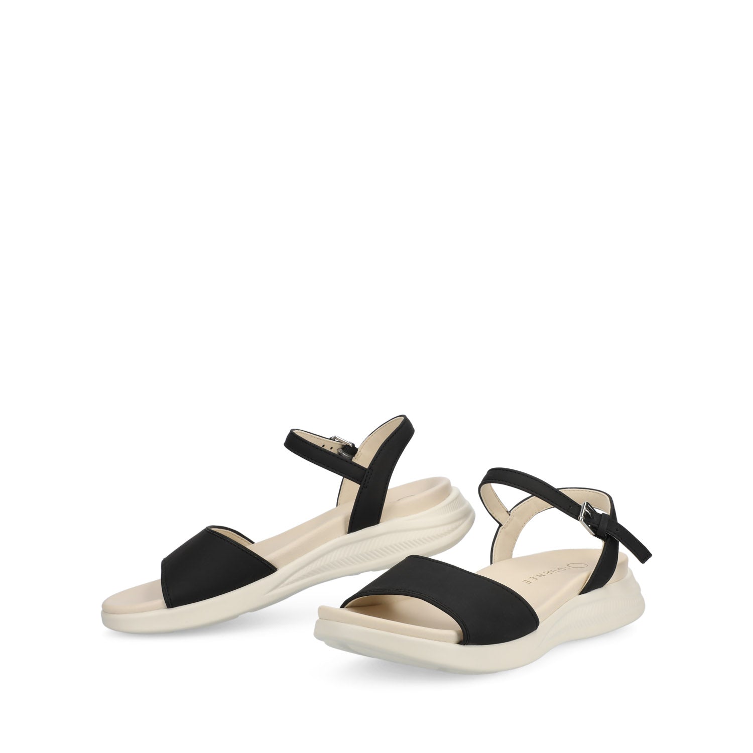 JAYLEE BUCKLE SANDALS IN VEGAN LEATHER - Black PU