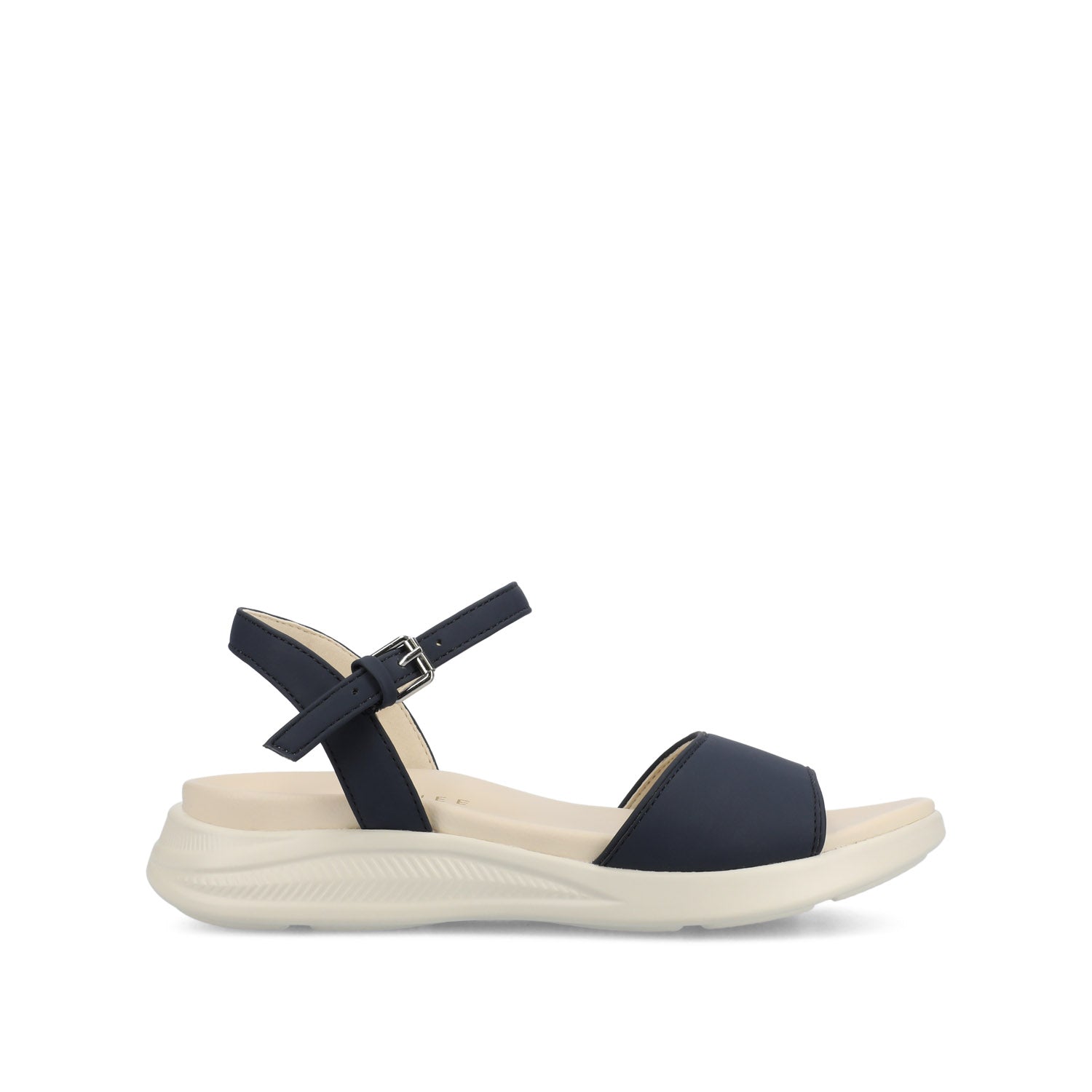 JAYLEE BUCKLE SANDALS IN VEGAN LEATHER - Navy PU