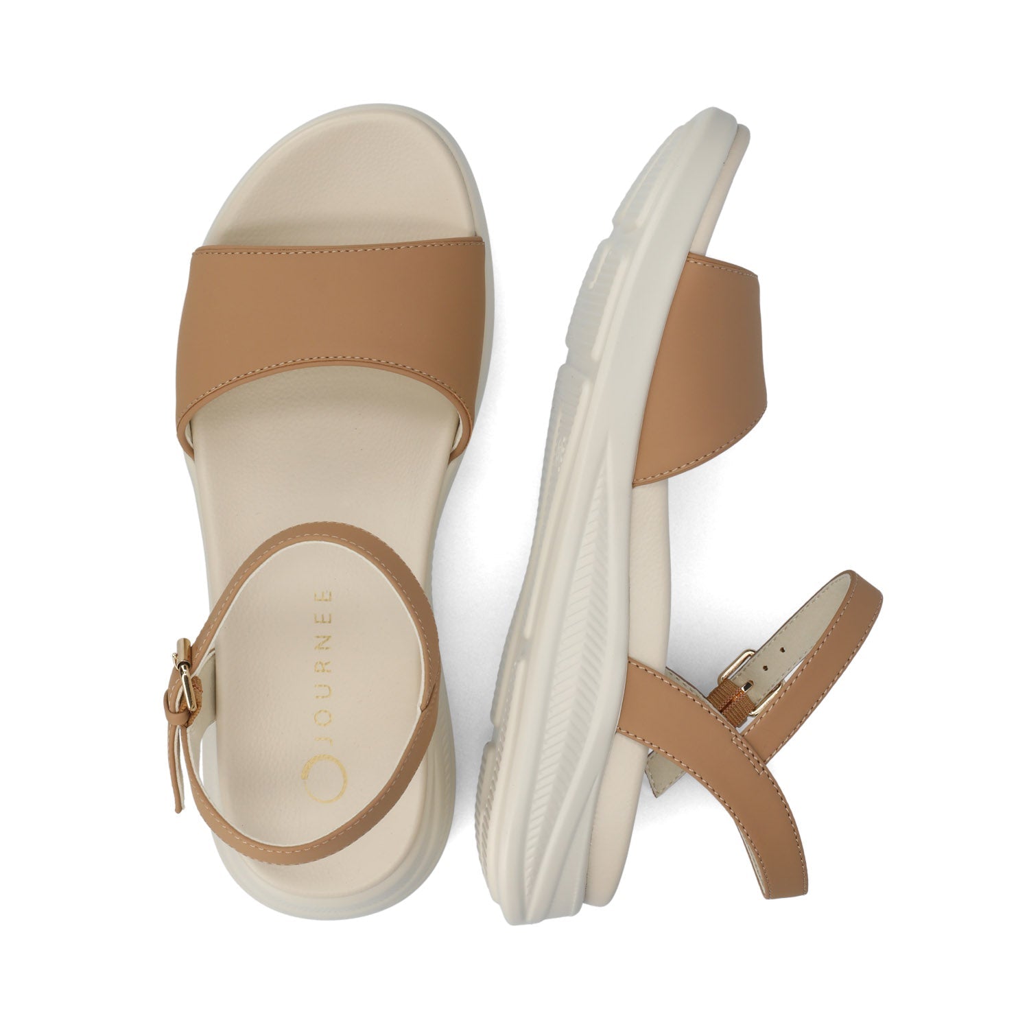 JAYLEE BUCKLE SANDALS IN VEGAN LEATHER - Sand PU