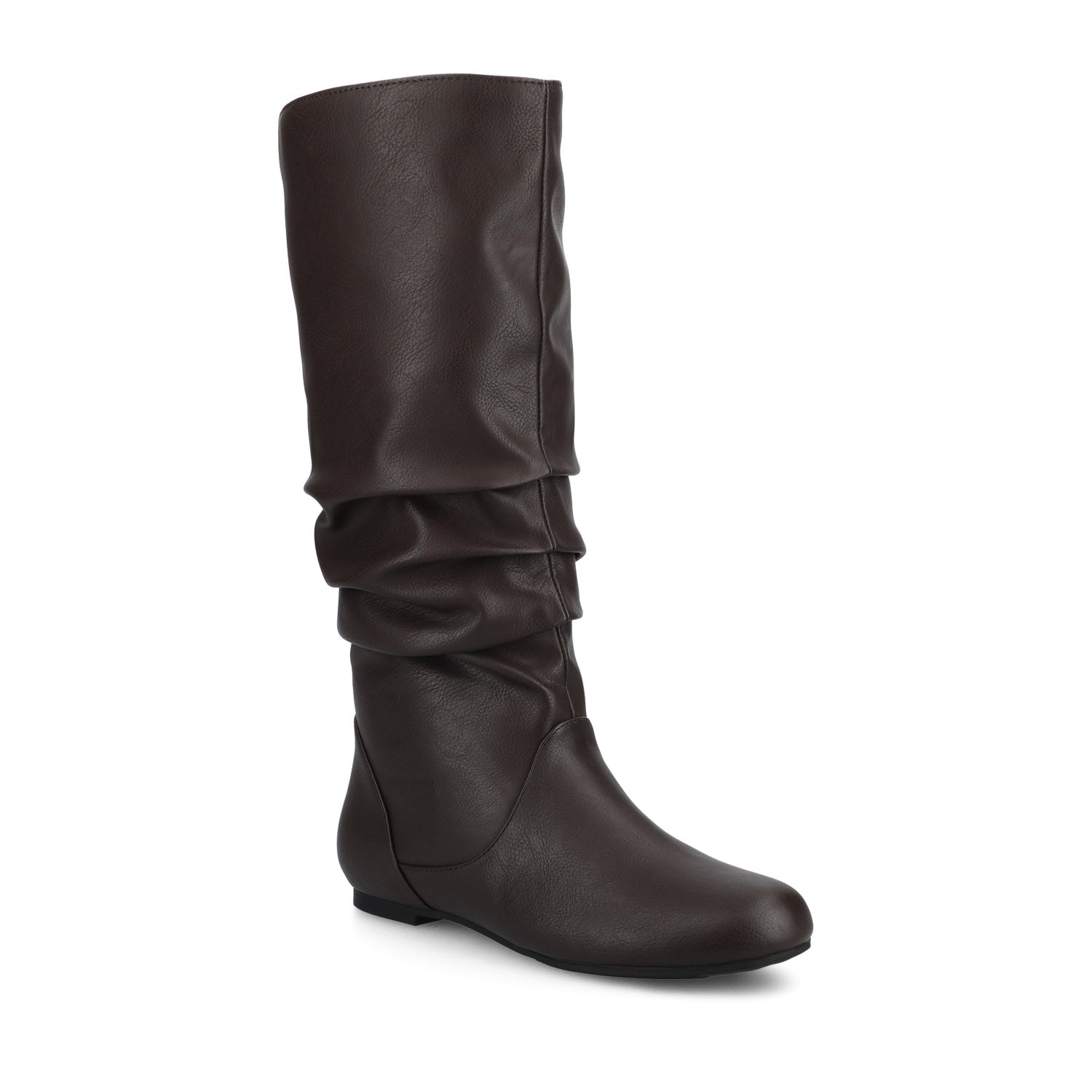 JAYNE KNEE HIGH BOOTS IN VEGAN LEATHER - Brown
