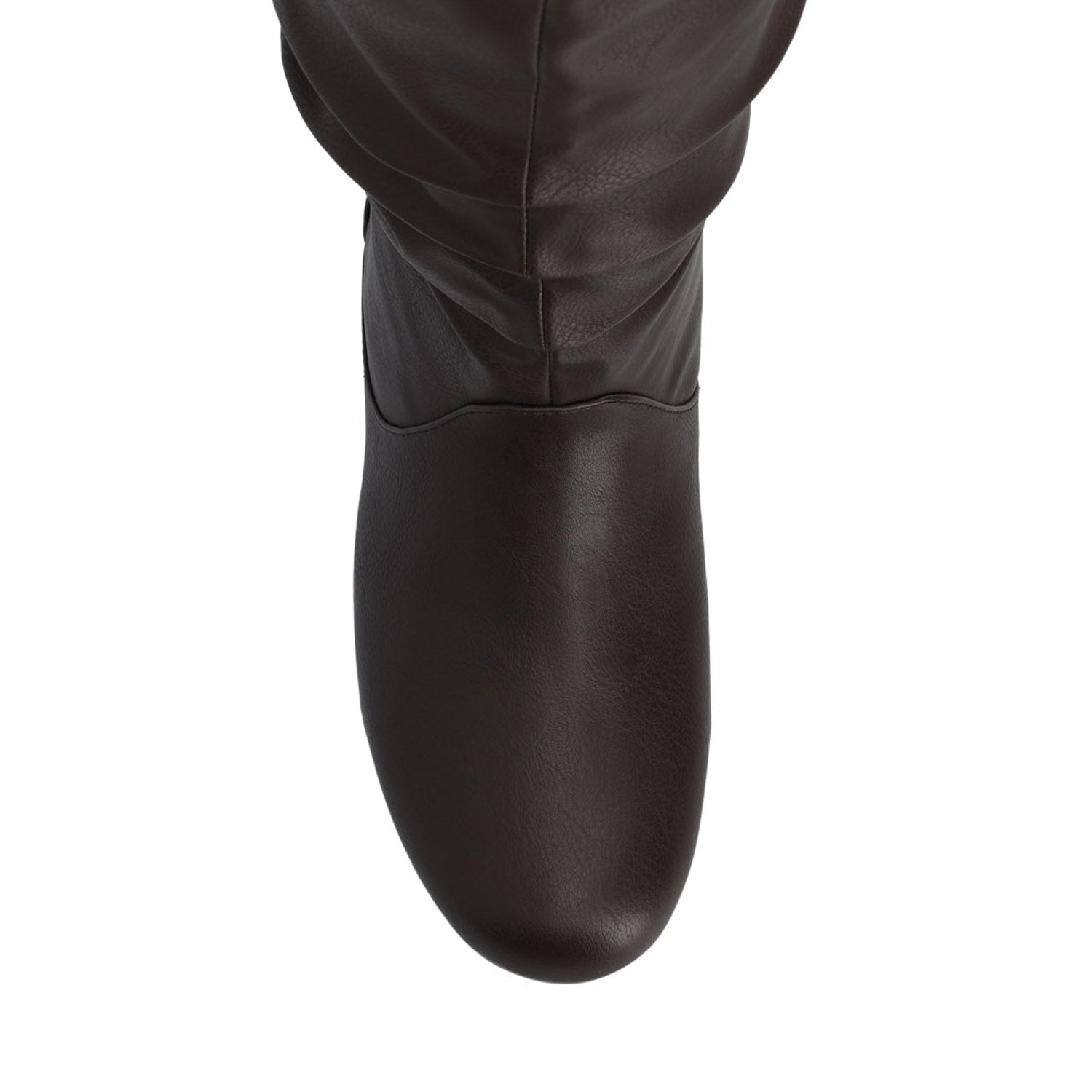 JAYNE KNEE HIGH BOOTS IN VEGAN LEATHER - Brown