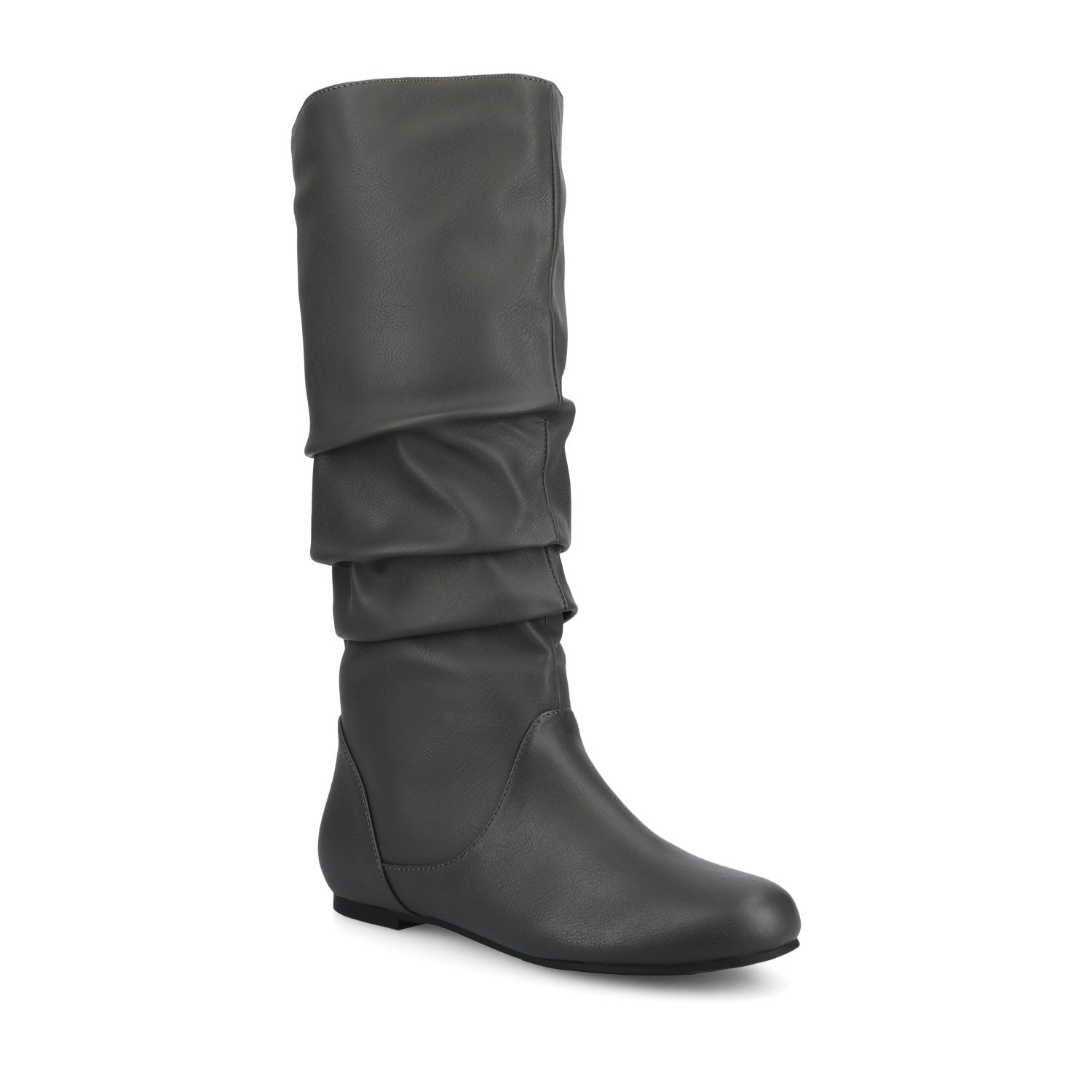 JAYNE KNEE HIGH BOOTS IN VEGAN LEATHER - Grey