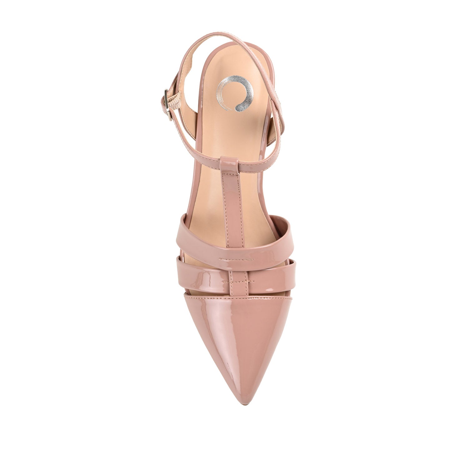 JAZLYNN T-STRAP KITTEN HEELS IN PATENT - Blush