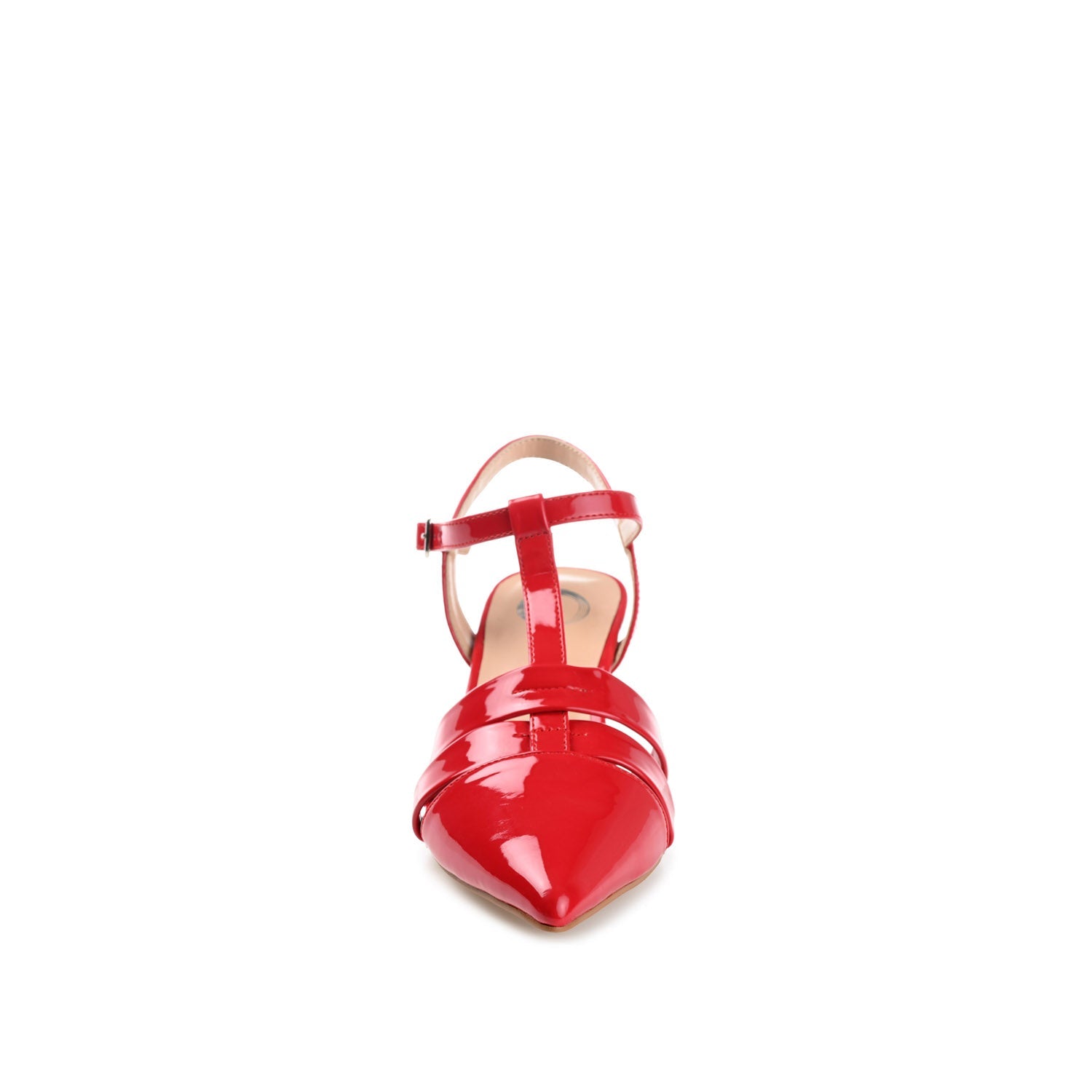 JAZLYNN T-STRAP KITTEN HEELS IN PATENT - Red