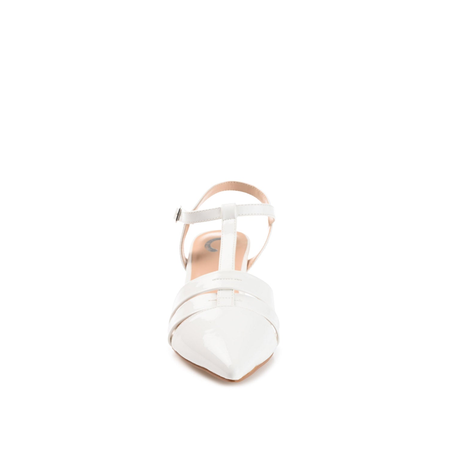 JAZLYNN BASIC T-STRAP KITTEN HEELS IN WIDE - White