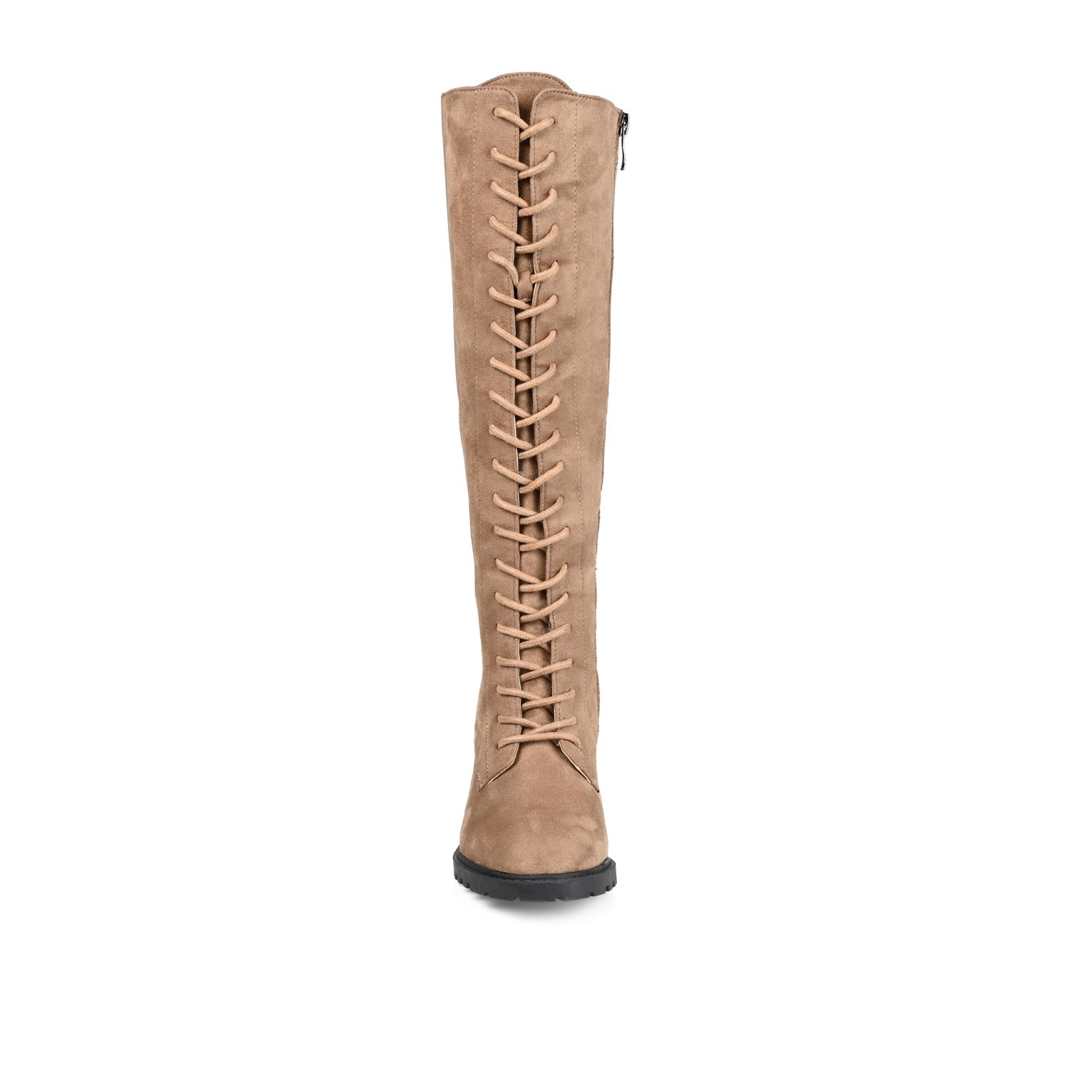 JENICCA LACE-UP BOOTS IN X-WIDE CALF - Taupe