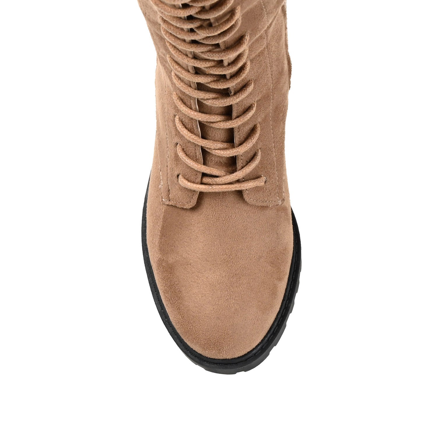 JENICCA LACE-UP BOOTS IN FAUX SUEDE - Taupe