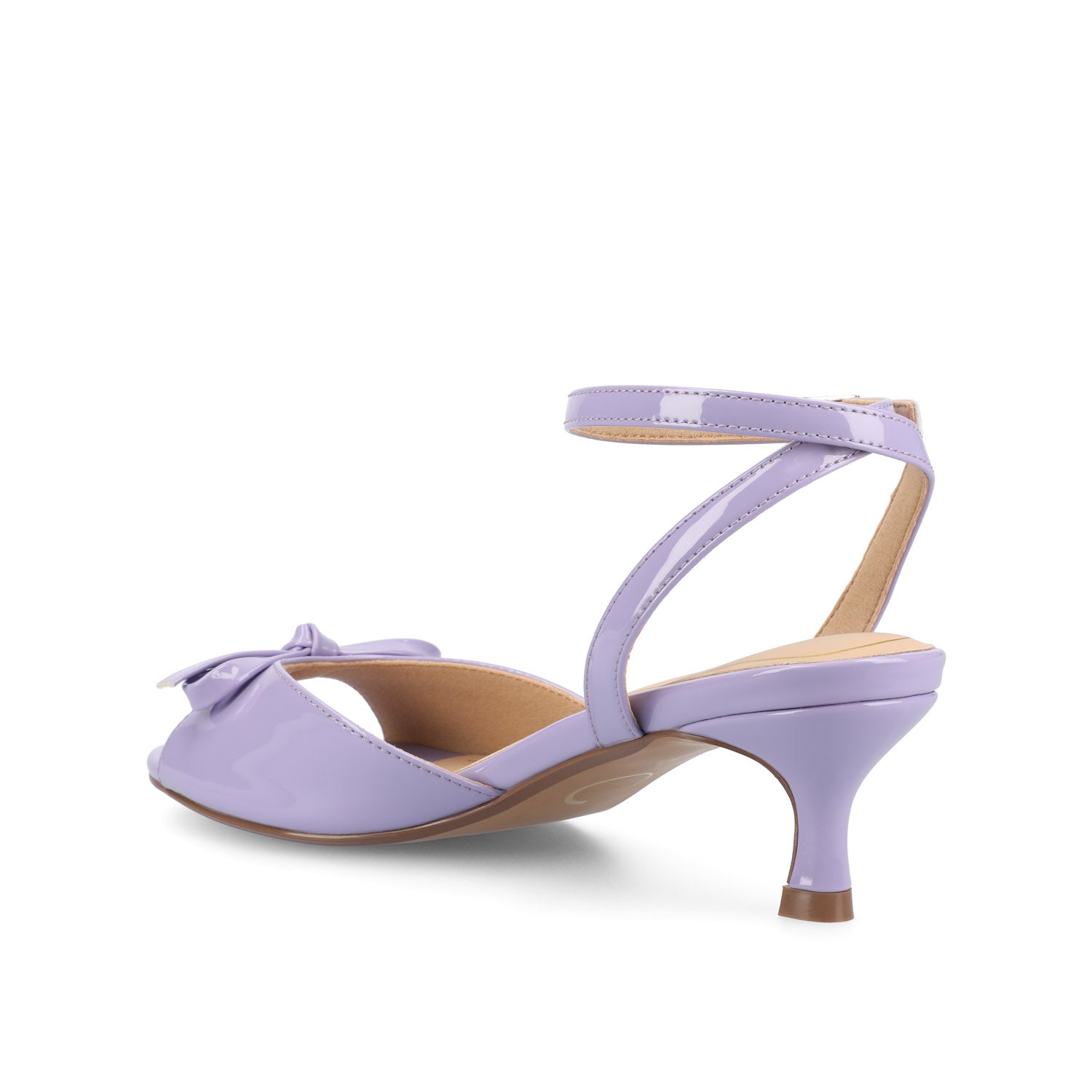 JENNIFER STRAPPY KITTEN HEELS IN PATENT - Lilac Patent