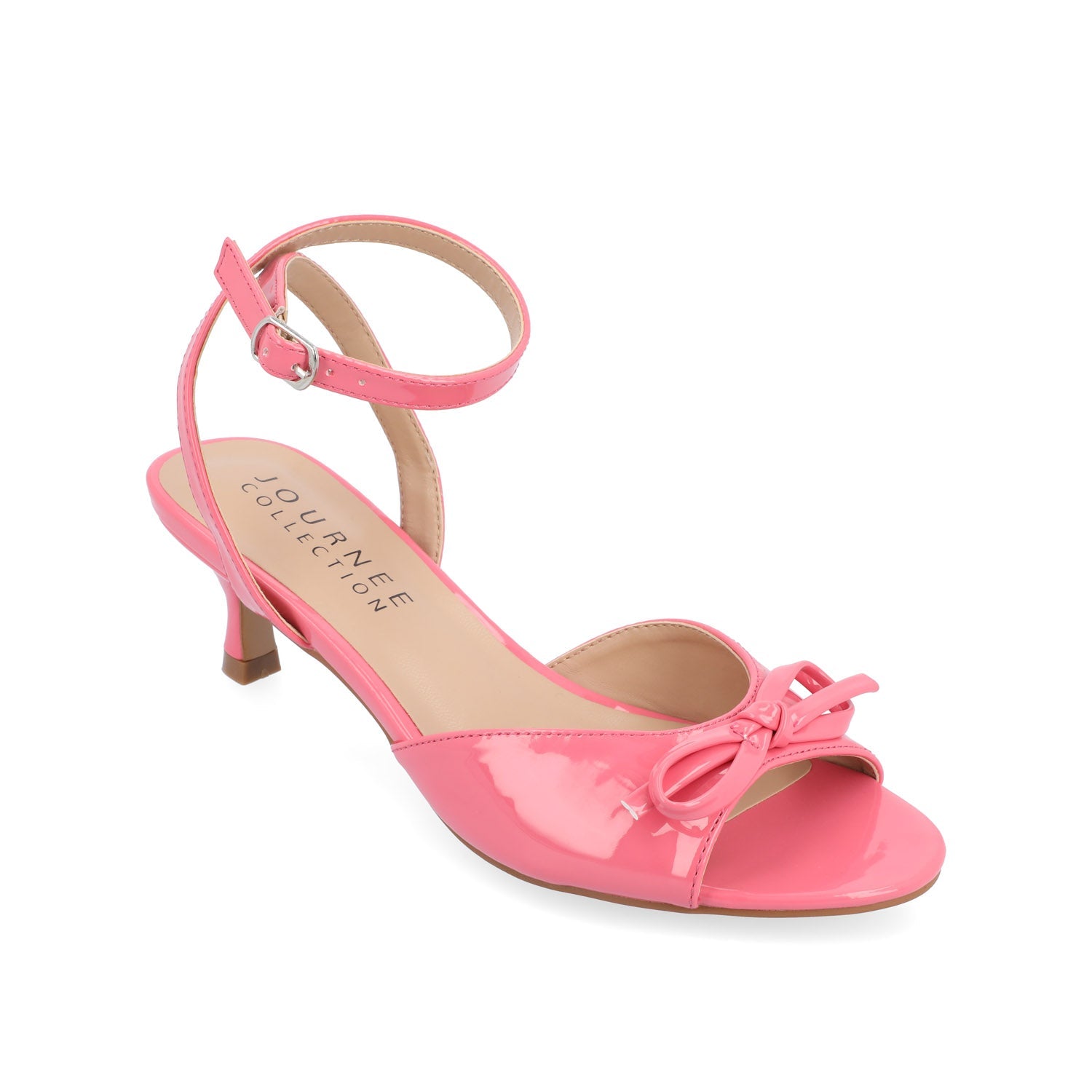 JENNIFER STRAPPY KITTEN HEELS IN PATENT - Pink Patent